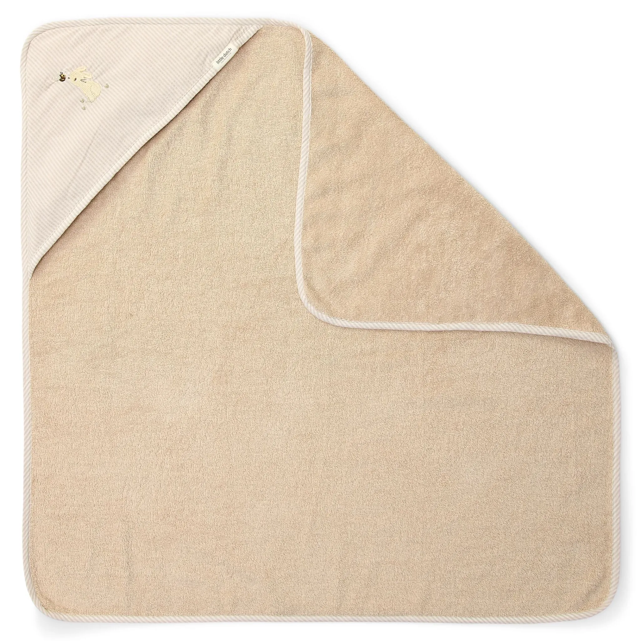Little Dutch Bath cape - Beige - 75 x 75 - Newborn Naturals - Baby Bunny Outlet