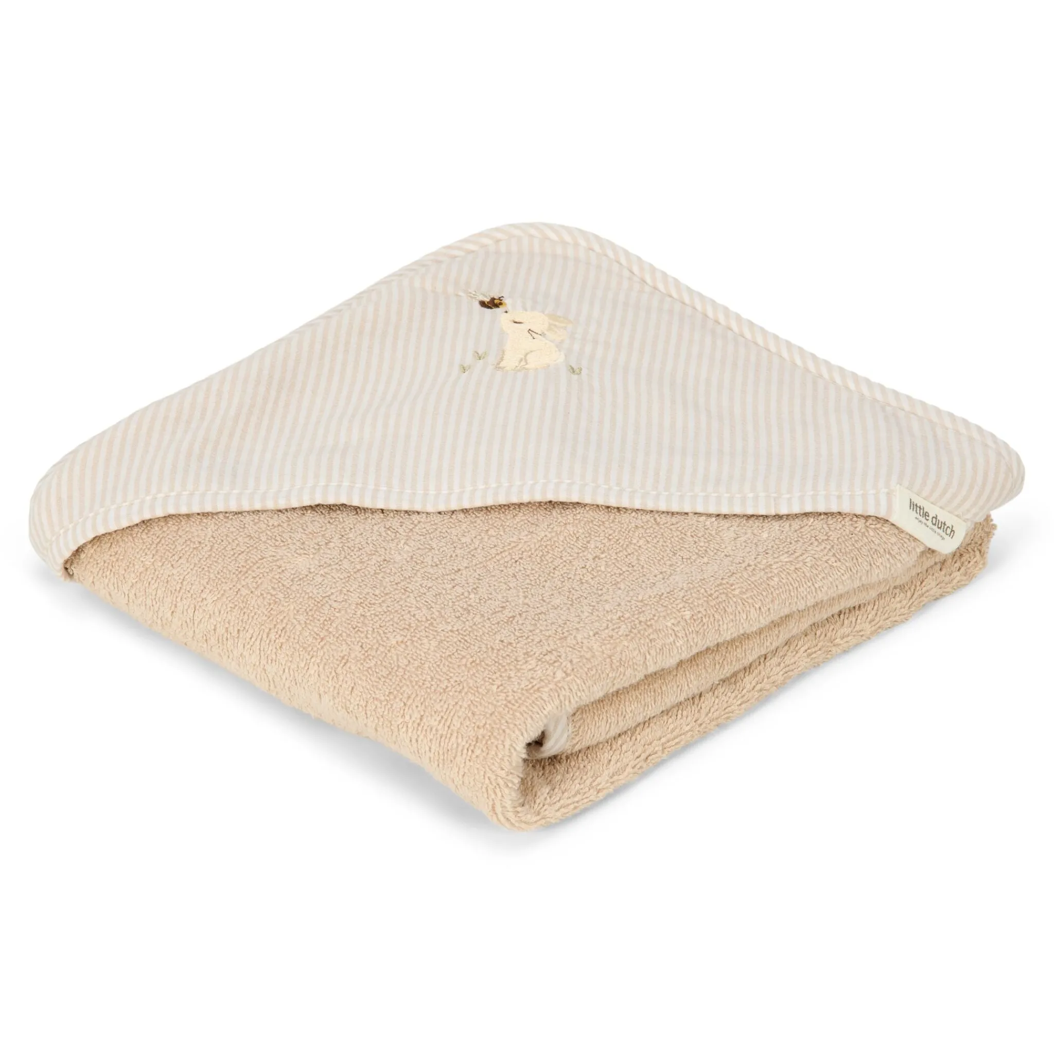 Little Dutch Bath cape - Beige - 75 x 75 - Newborn Naturals - Baby Bunny Outlet