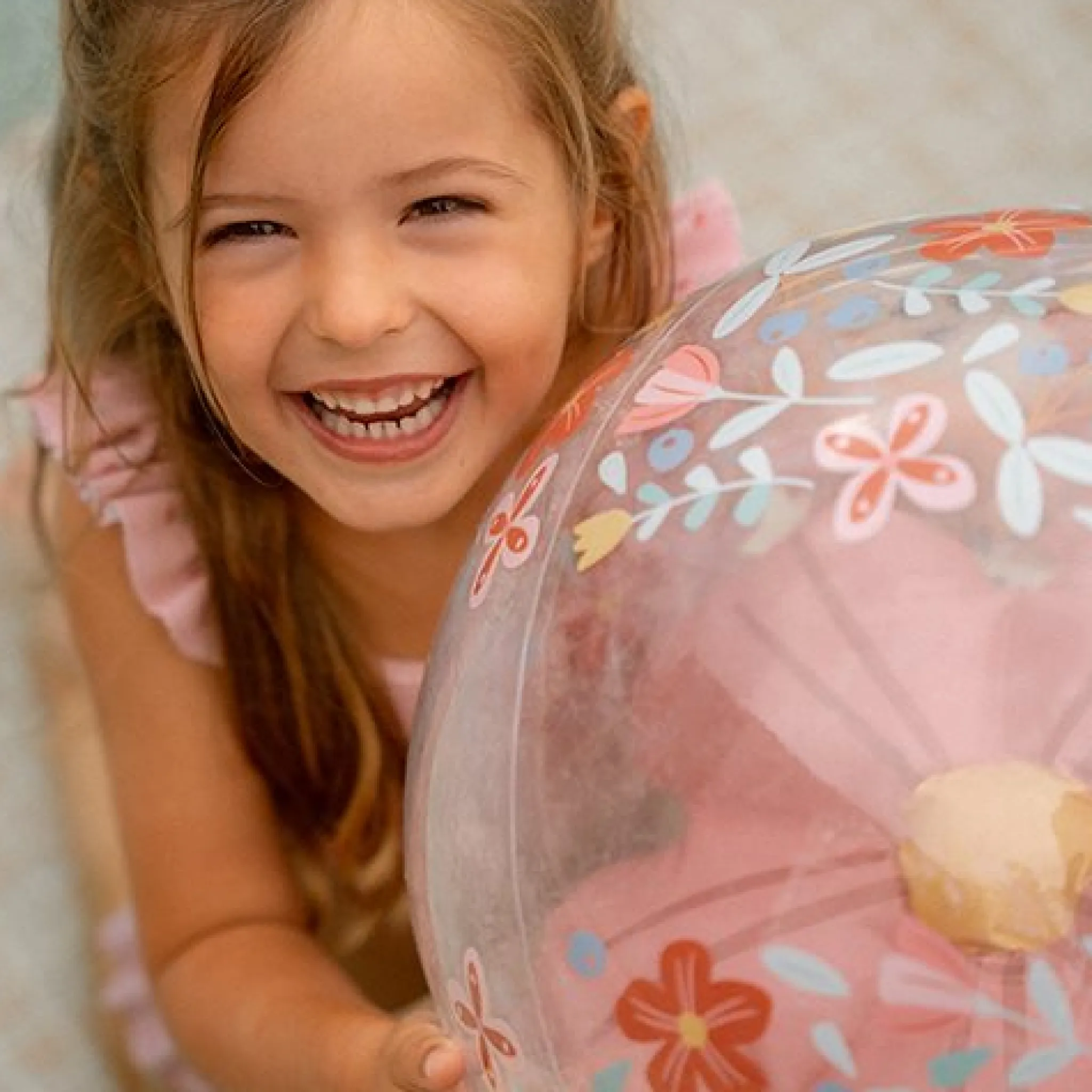 Little Dutch Beach Ball 3D Figure Pink Flowers Discount