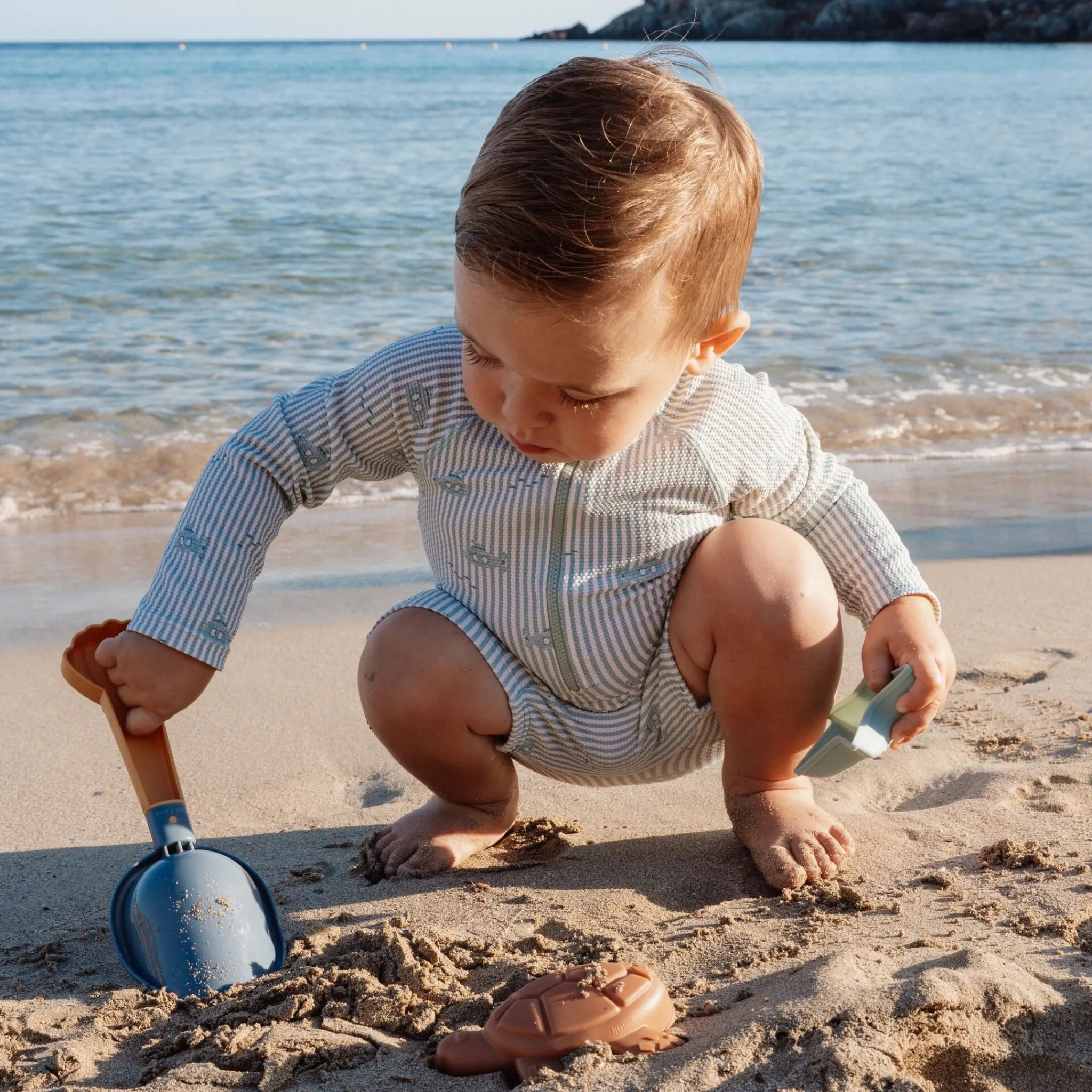 Little Dutch Beach Set Shovel and Sand Molds - Blue - Ocean World Online