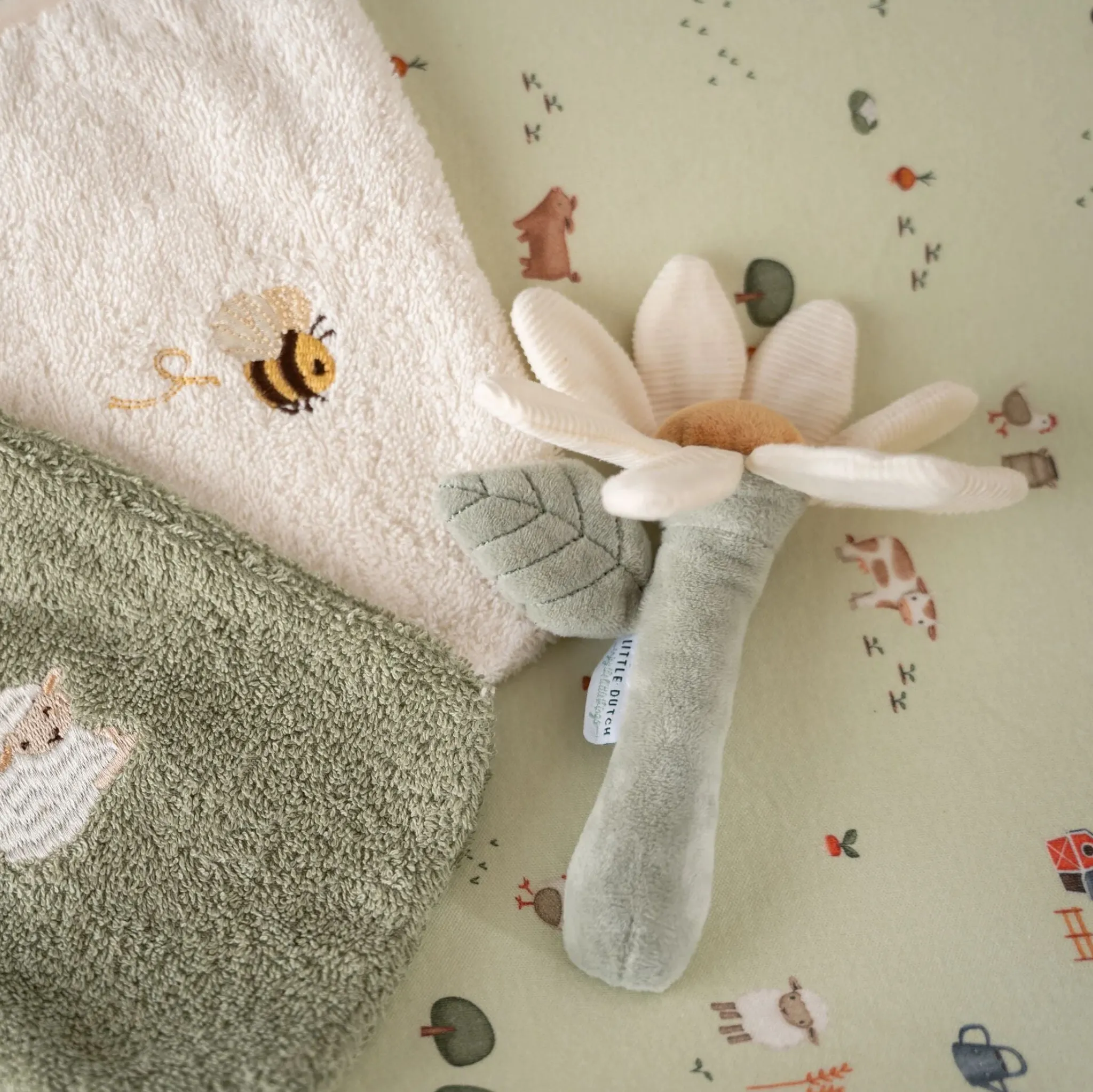 Little Dutch Changing mat cover - Green - Little Farm Clearance