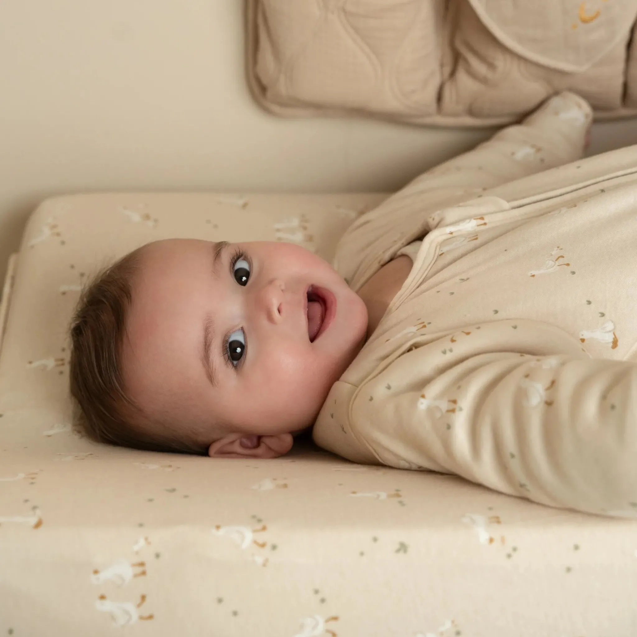 Little Dutch Changing pad cover - Beige - Newborn Naturals - Little Goose Sale