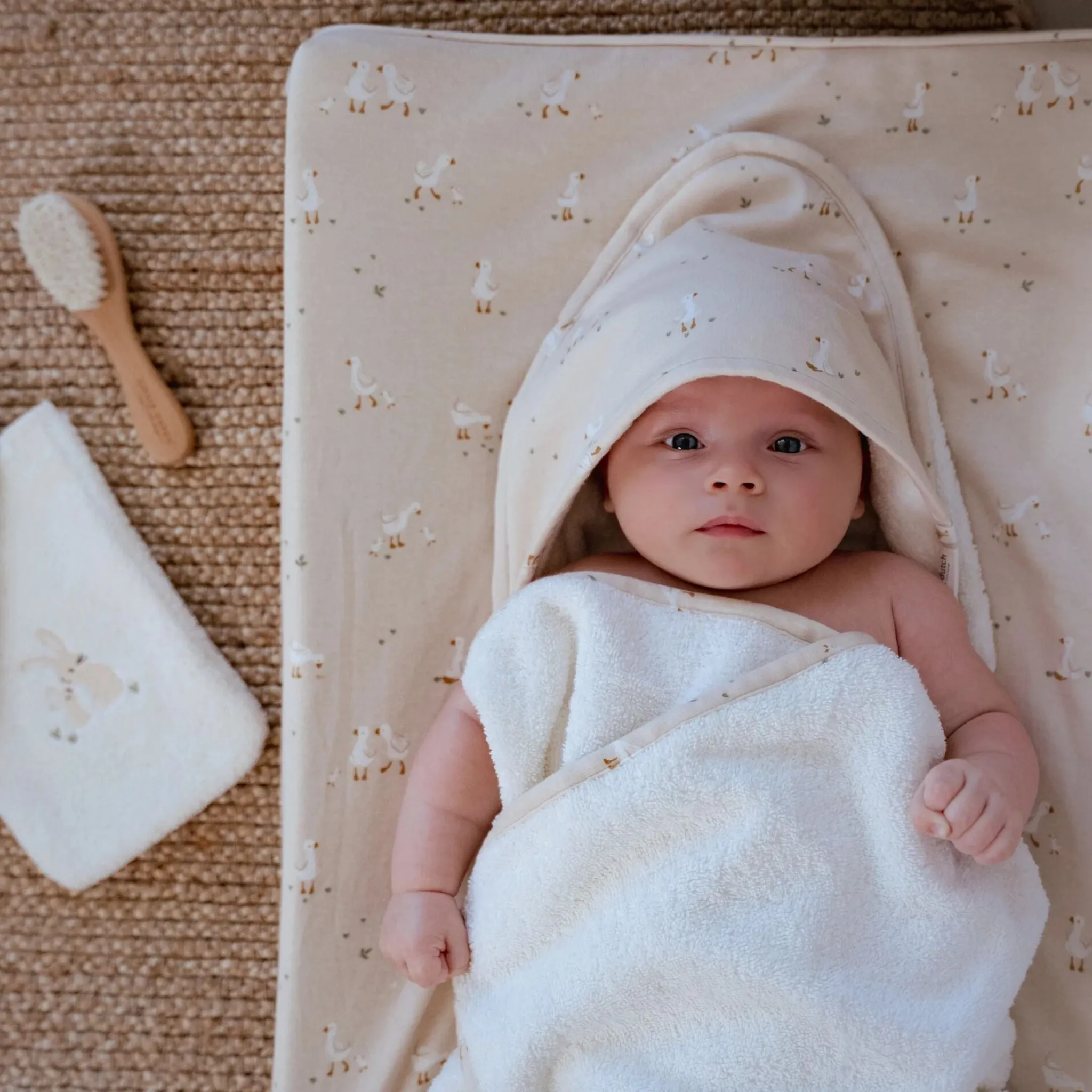 Little Dutch Changing pad cover - Beige - Newborn Naturals - Little Goose Sale