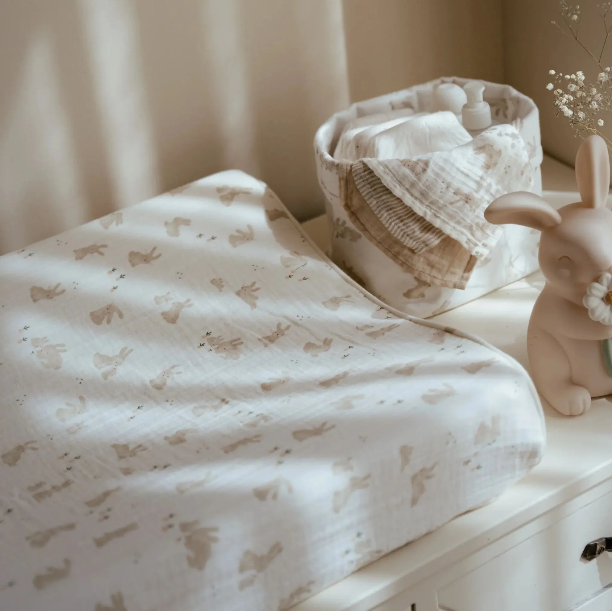 Little Dutch Changing pad cover - White - Newborn Naturals - Baby Bunny Online