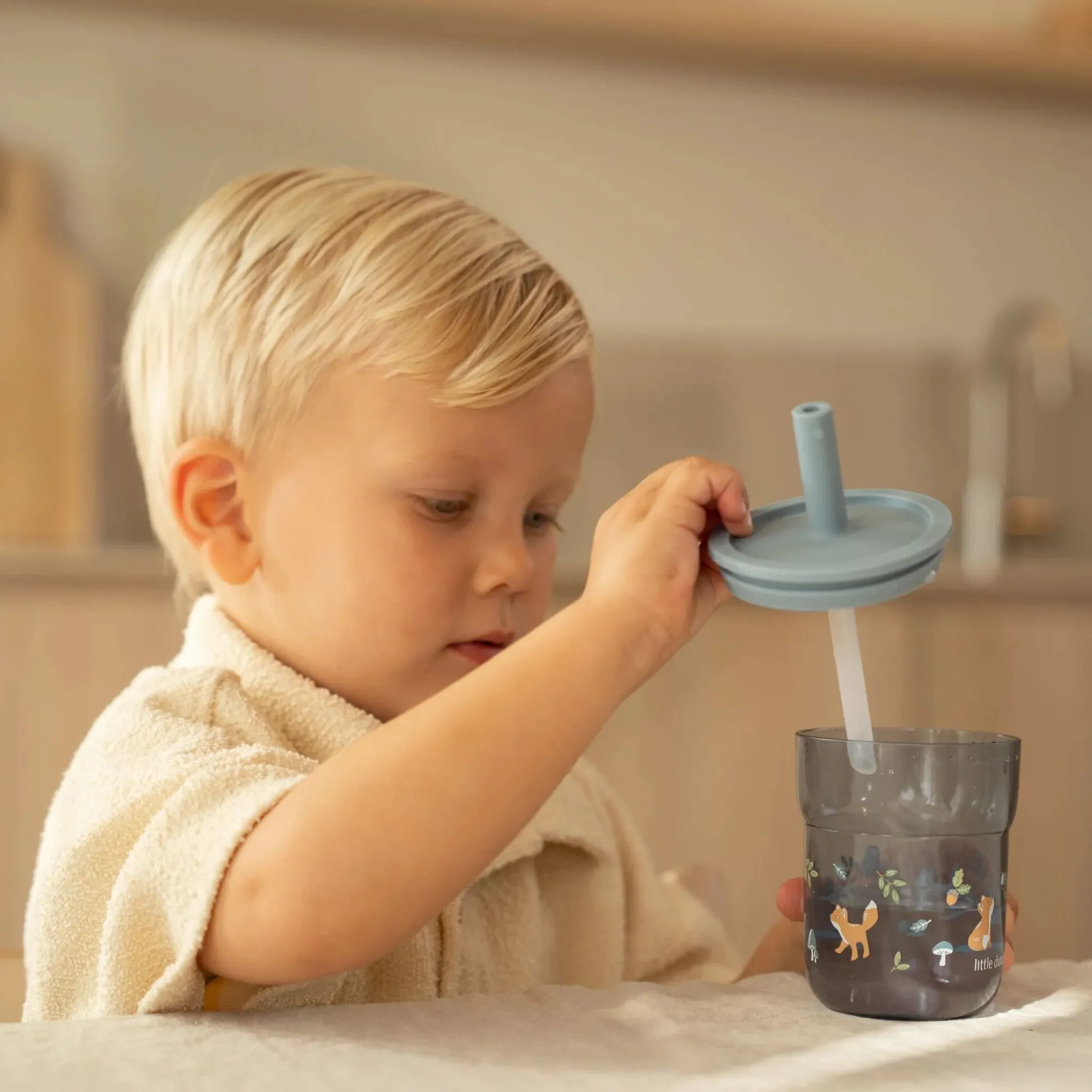 Little Dutch Children's glass 250 ml With Straw Forest Friends Discount