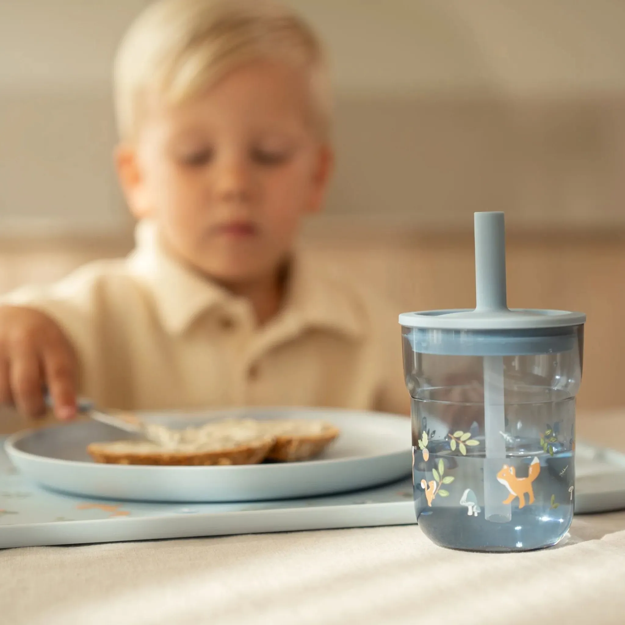 Little Dutch Children's glass 250 ml With Straw Forest Friends Discount
