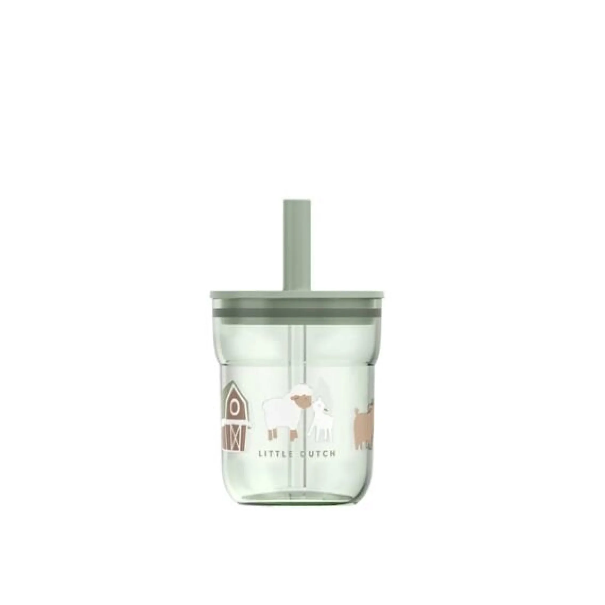 Little Dutch Children's glass 250 ml With Straw Little Farm Best