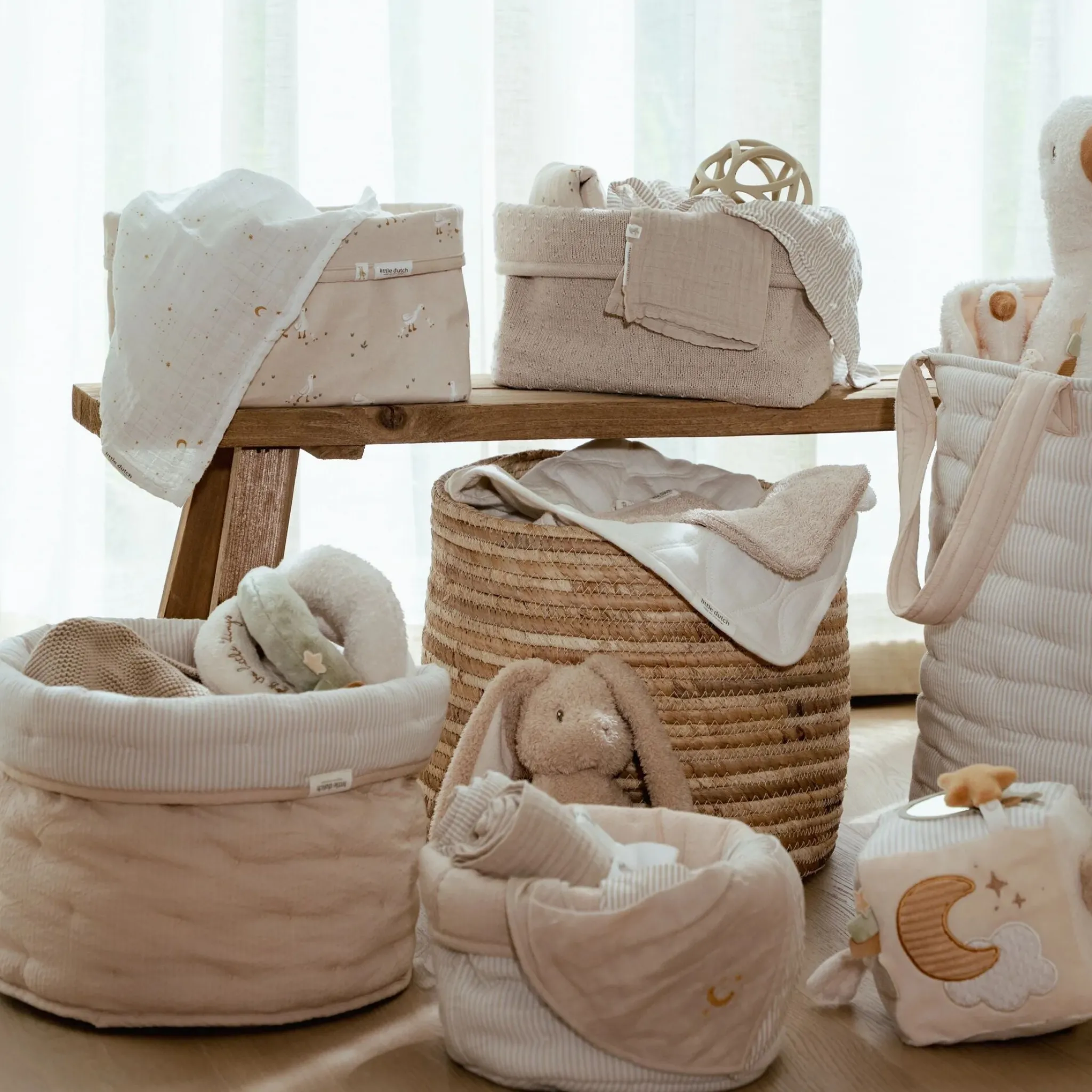 Little Dutch Commodity basket large - White - Newborn Naturals - Little Goose Sale