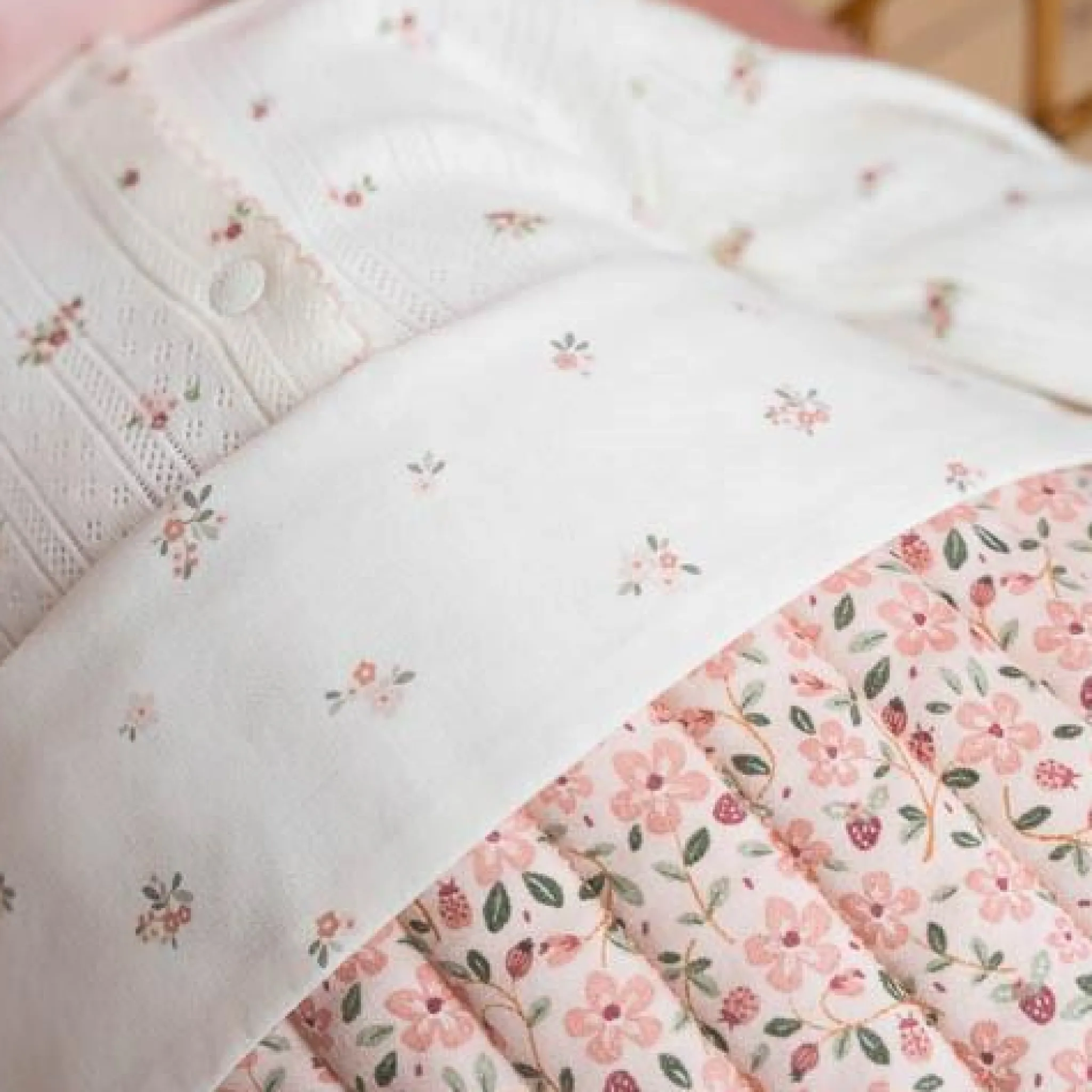 Little Dutch Cot blanket - Pink - Fairy Garden - Fairy Floral New