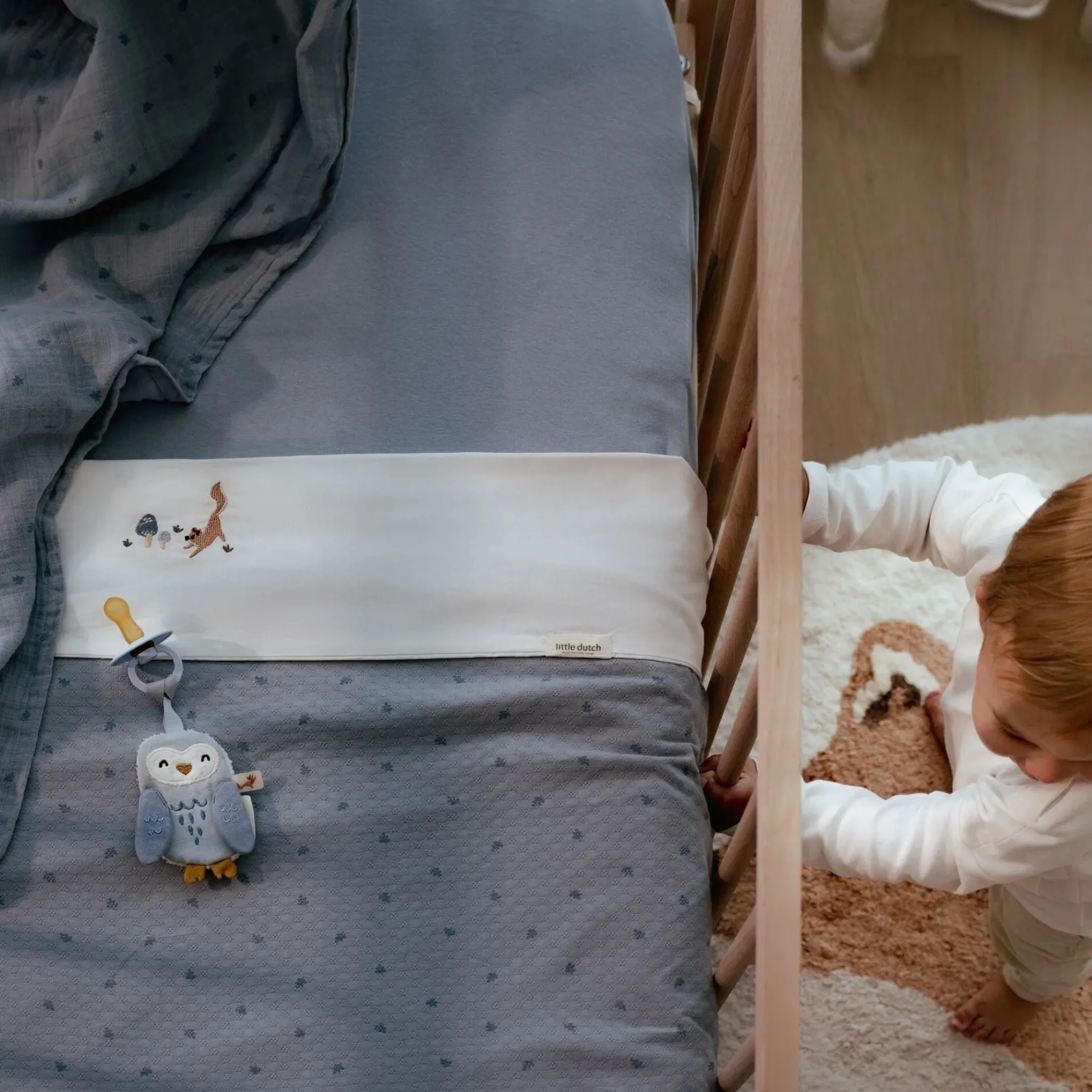 Little Dutch Cradle blanket - Blue - Essentials Sale