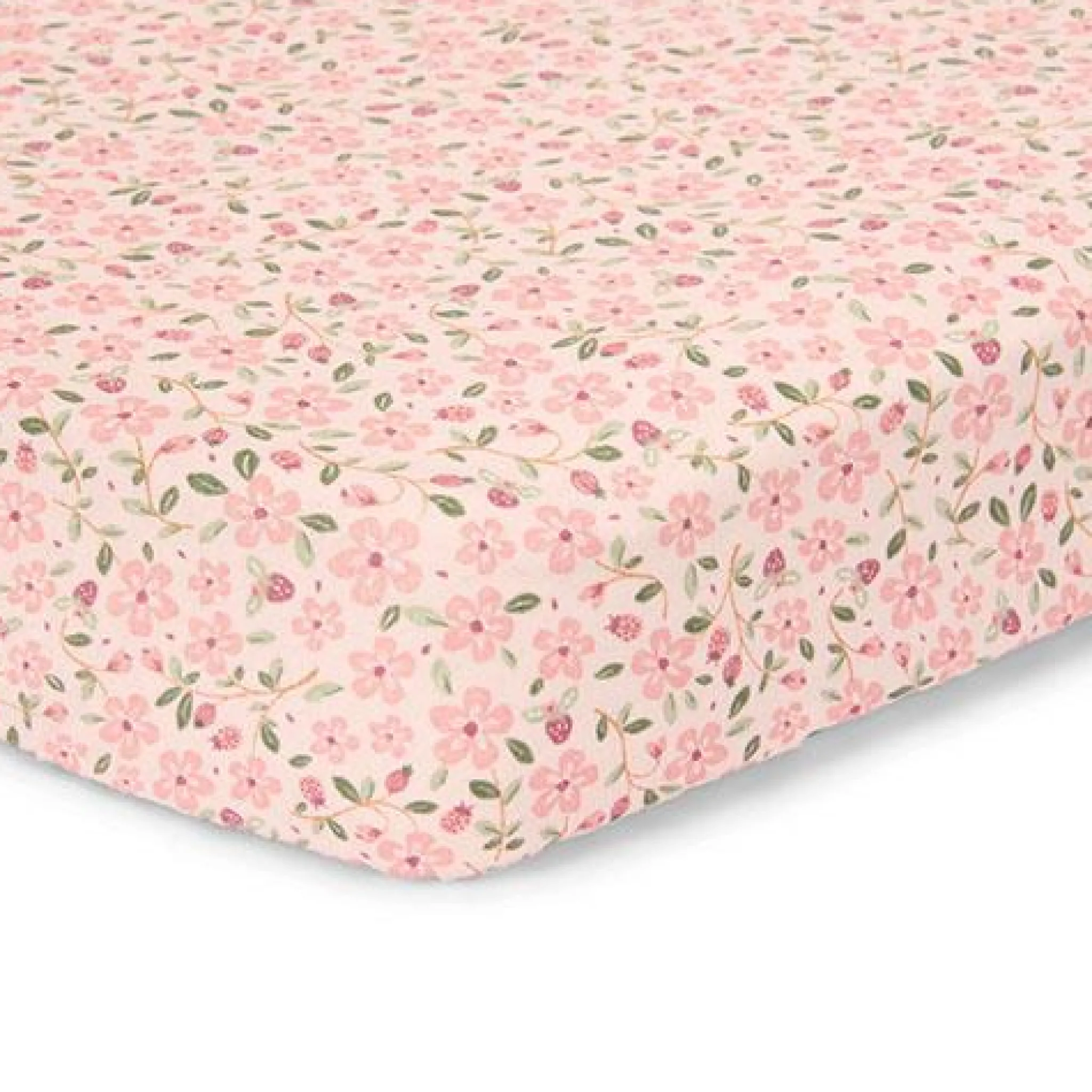 Little Dutch Cradle fitted sheet - Pink - Fairy Garden - Fairy Floral