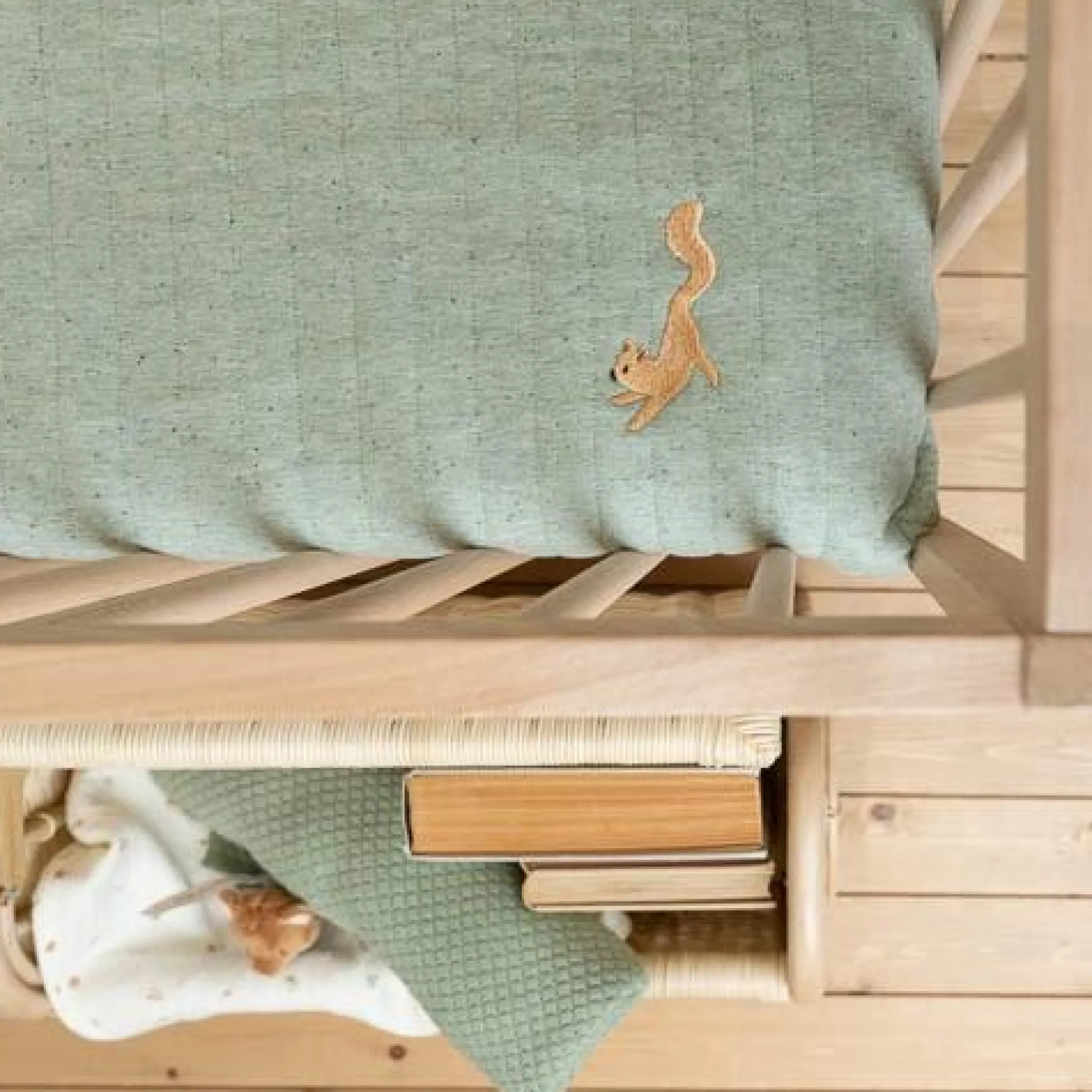 Little Dutch Crib blanket - Green - Forest Friends Outlet