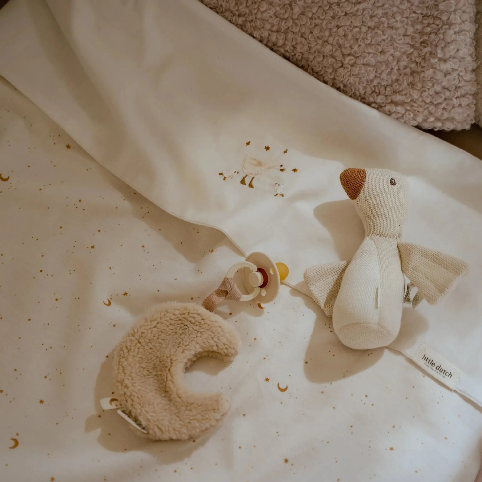 Little Dutch Crib sheet - White - Newborn Naturals - Little Goose Clearance