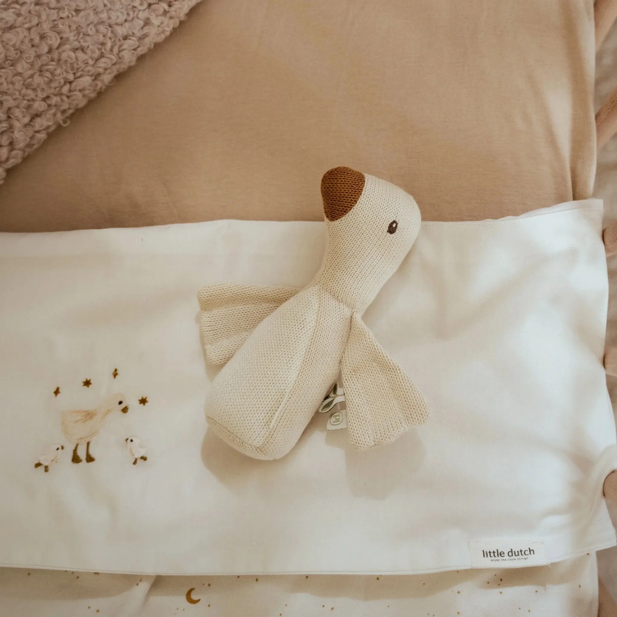 Little Dutch Crib sheet - White - Newborn Naturals - Little Goose Clearance
