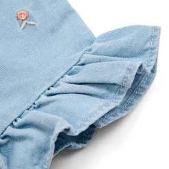 Little Dutch Dress embroidered - Short sleeve - Blue New