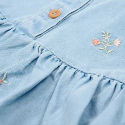Little Dutch Dress embroidered - Short sleeve - Blue New