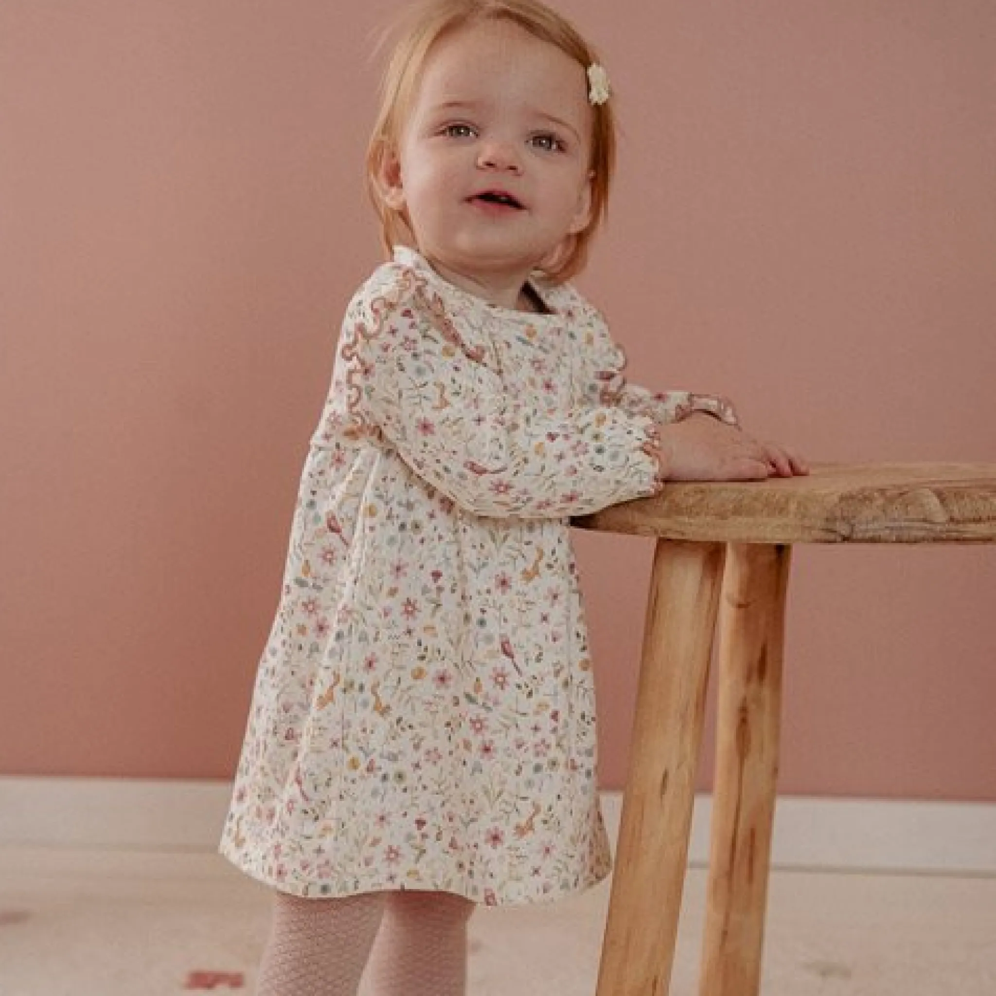 Little Dutch Dress long sleeve - White - Fairy Garden