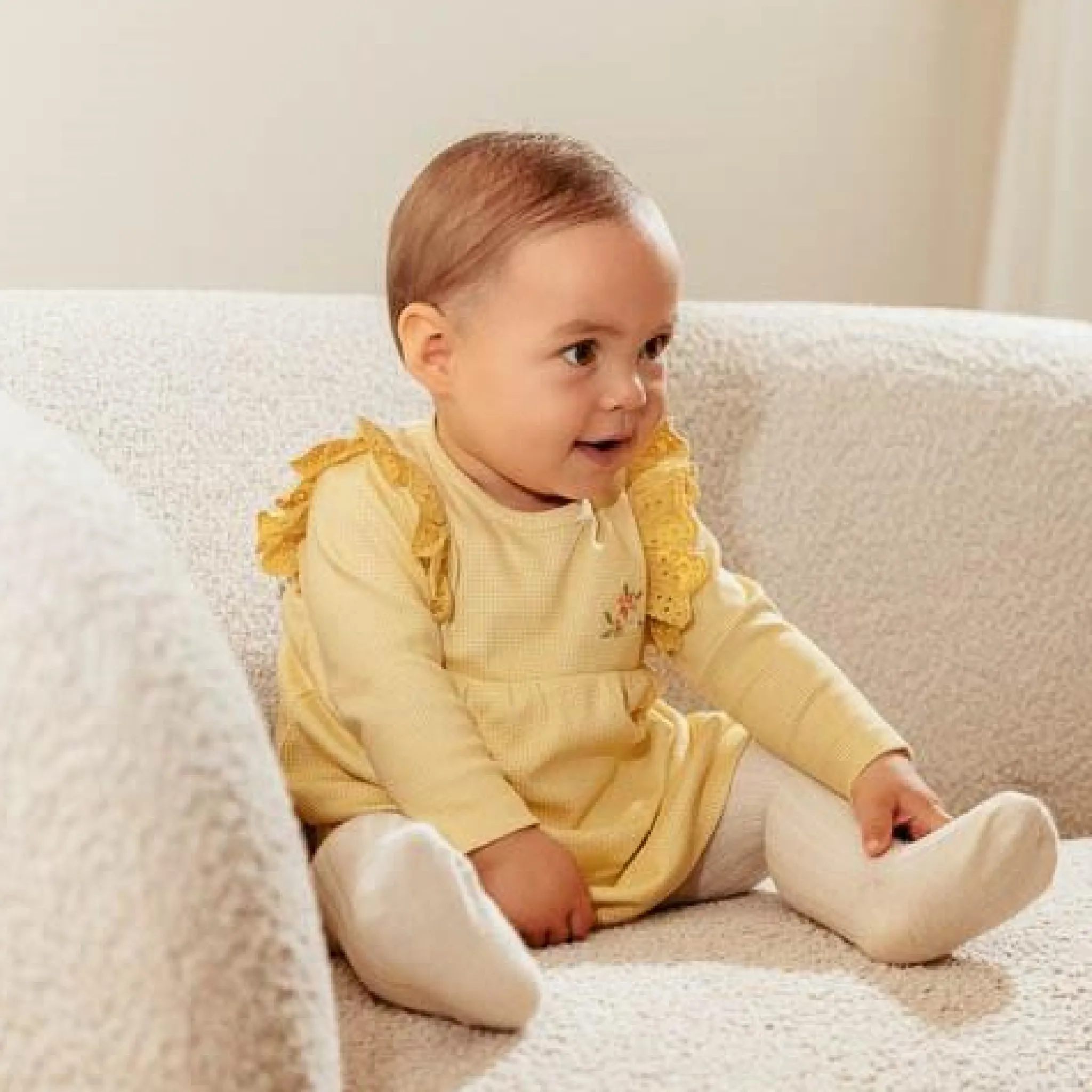 Little Dutch Dress long sleeve - Yellow - Little Farm - Checkered Clearance