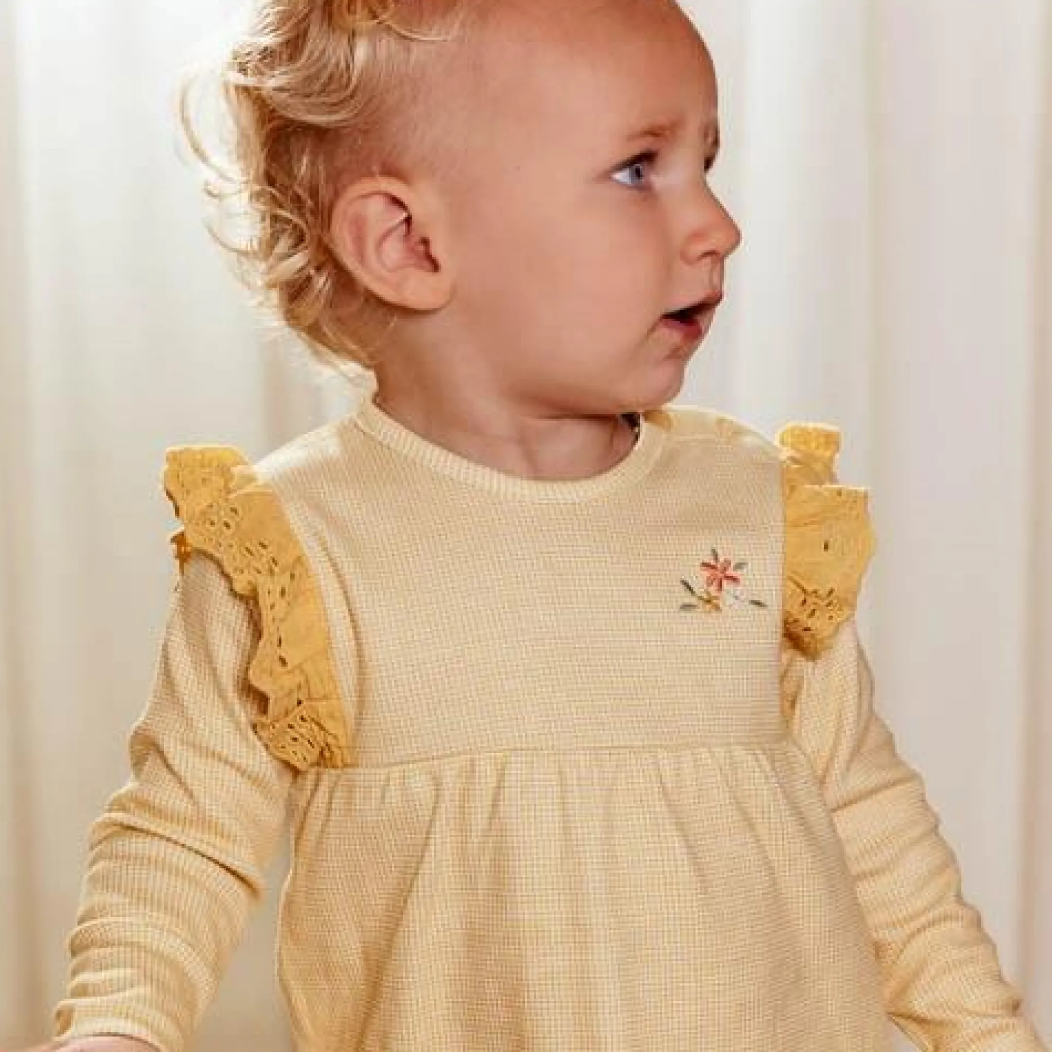 Little Dutch Dress long sleeve - Yellow - Little Farm - Checkered Clearance