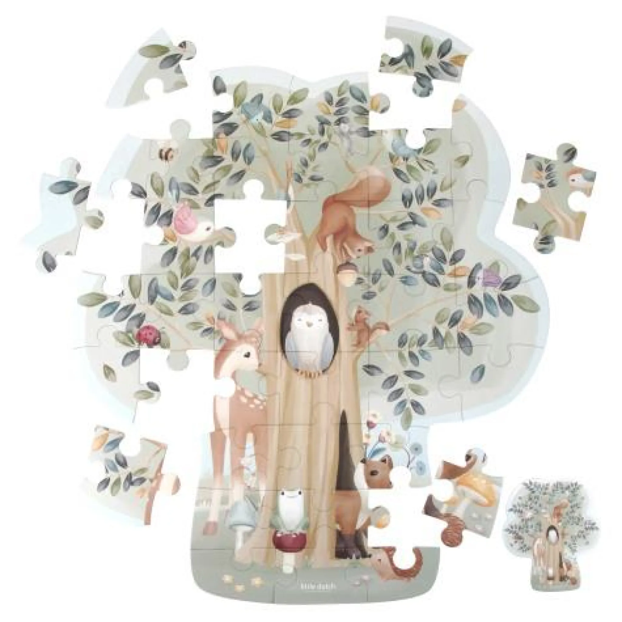 Little Dutch Floor puzzle - Blue - Forest Friends Outlet