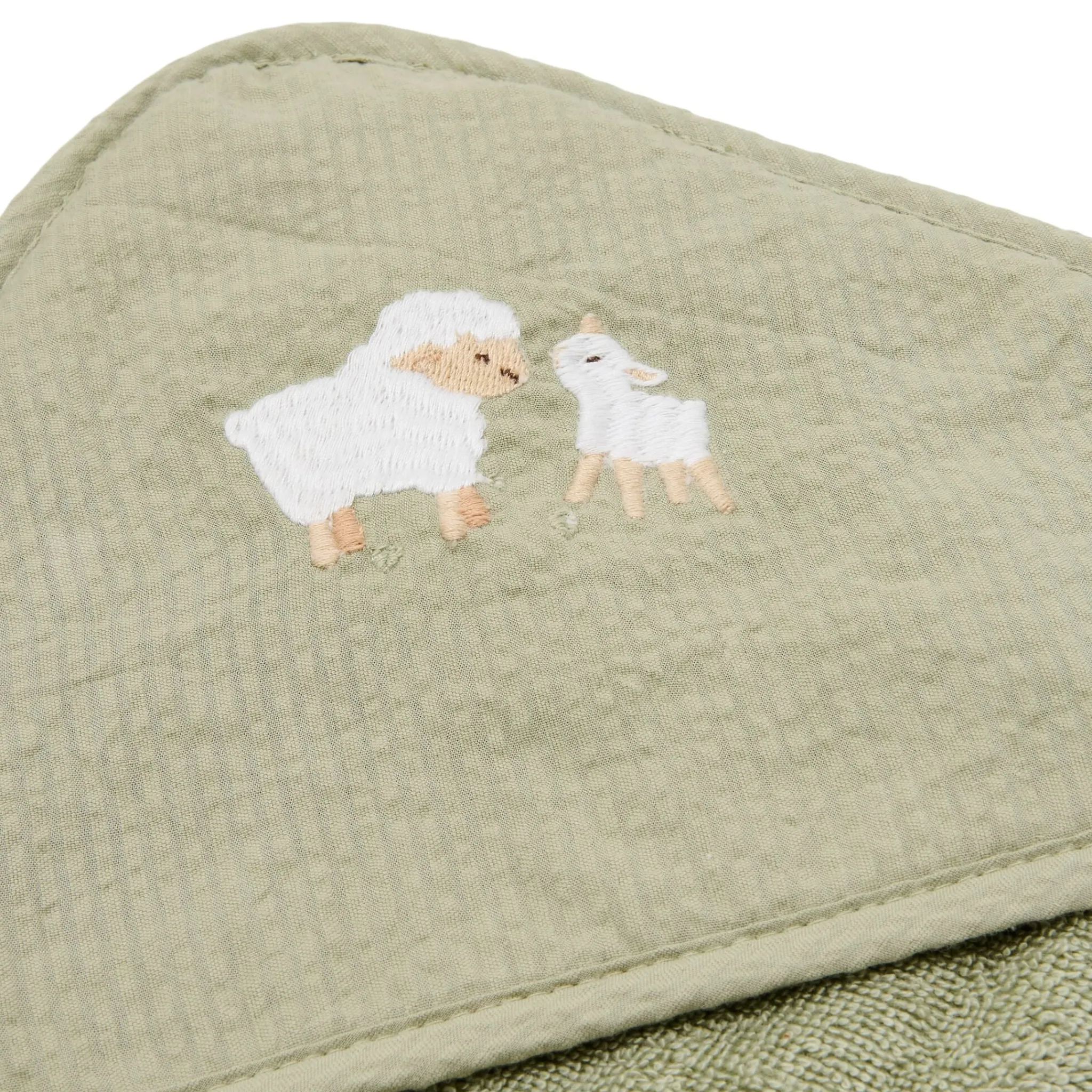 Little Dutch Hooded towel - Embroidered - Green - 75 x 75 Hot