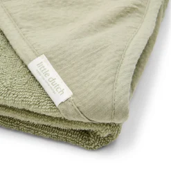 Little Dutch Hooded towel - Embroidered - Green - 100 x 100 Outlet