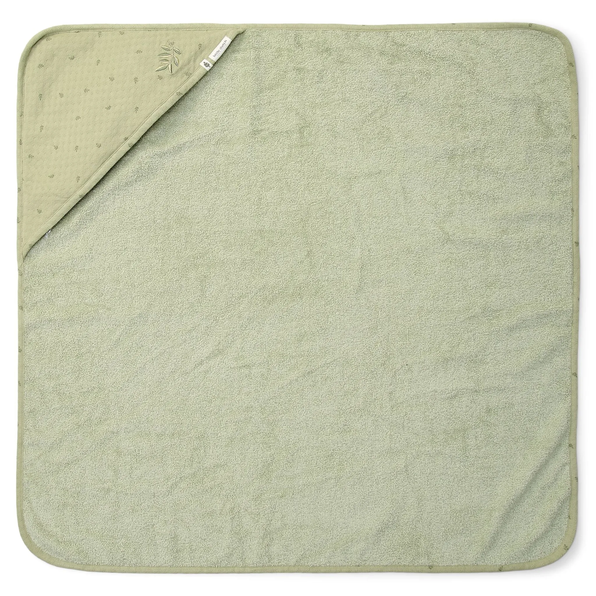 Little Dutch Hooded towel - Green - 100 x 100 - Essentials Outlet
