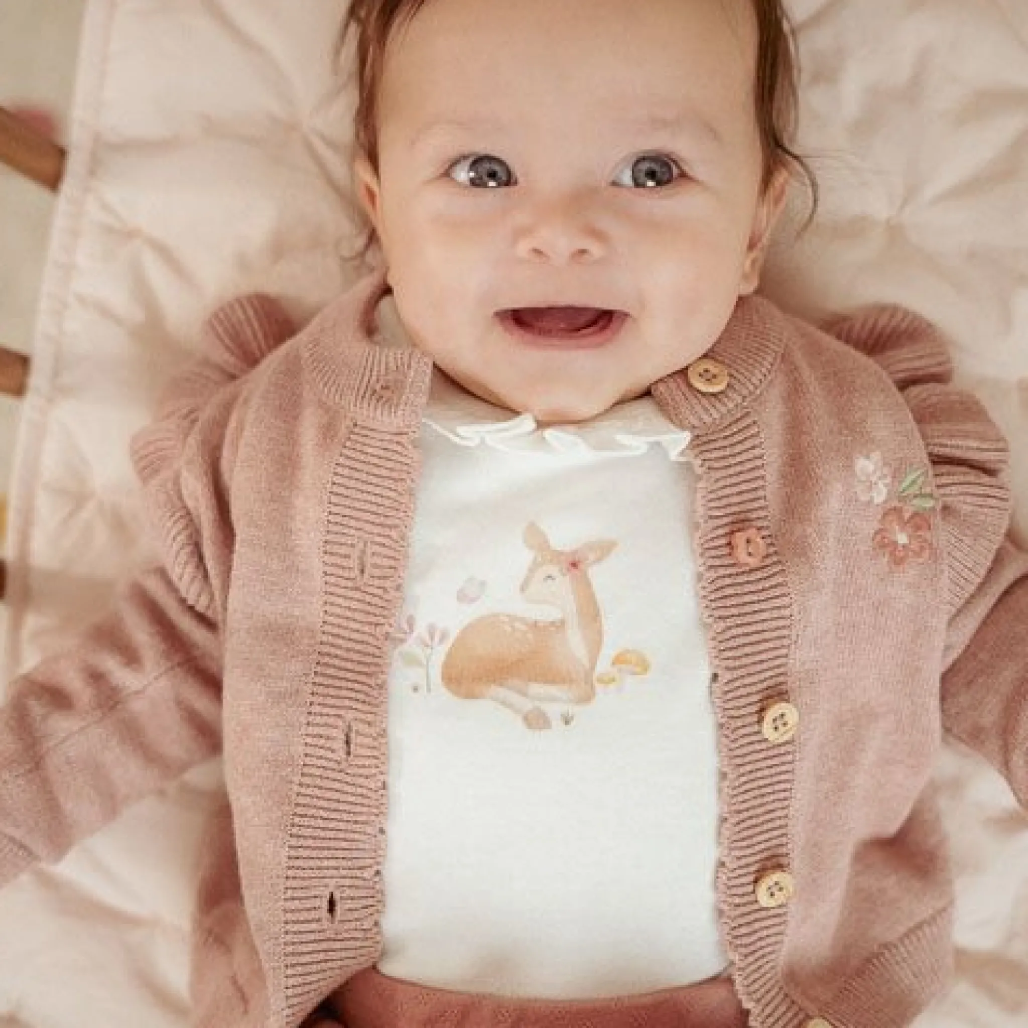 Little Dutch Knitted cardigan - Pink - Fairy Garden Best