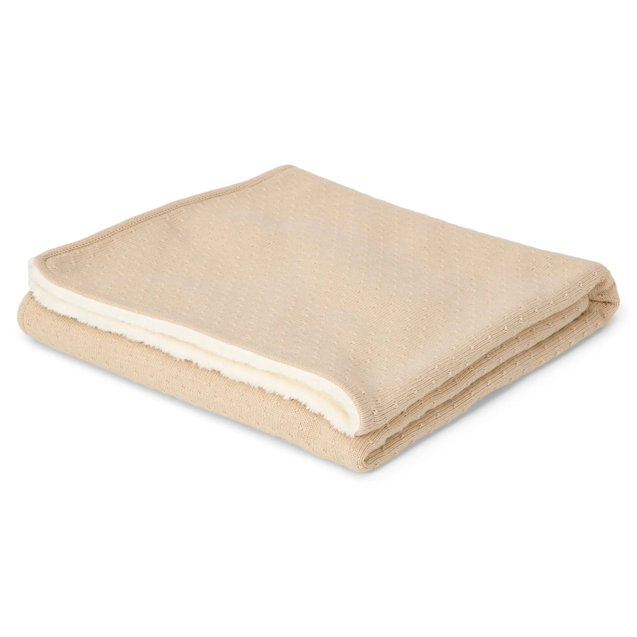Little Dutch Knitted cradle blanket - fleece - Beige - Essentials Clearance