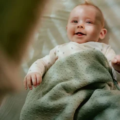 Little Dutch Knitted Cradle Blanket – Fleece – Green Best