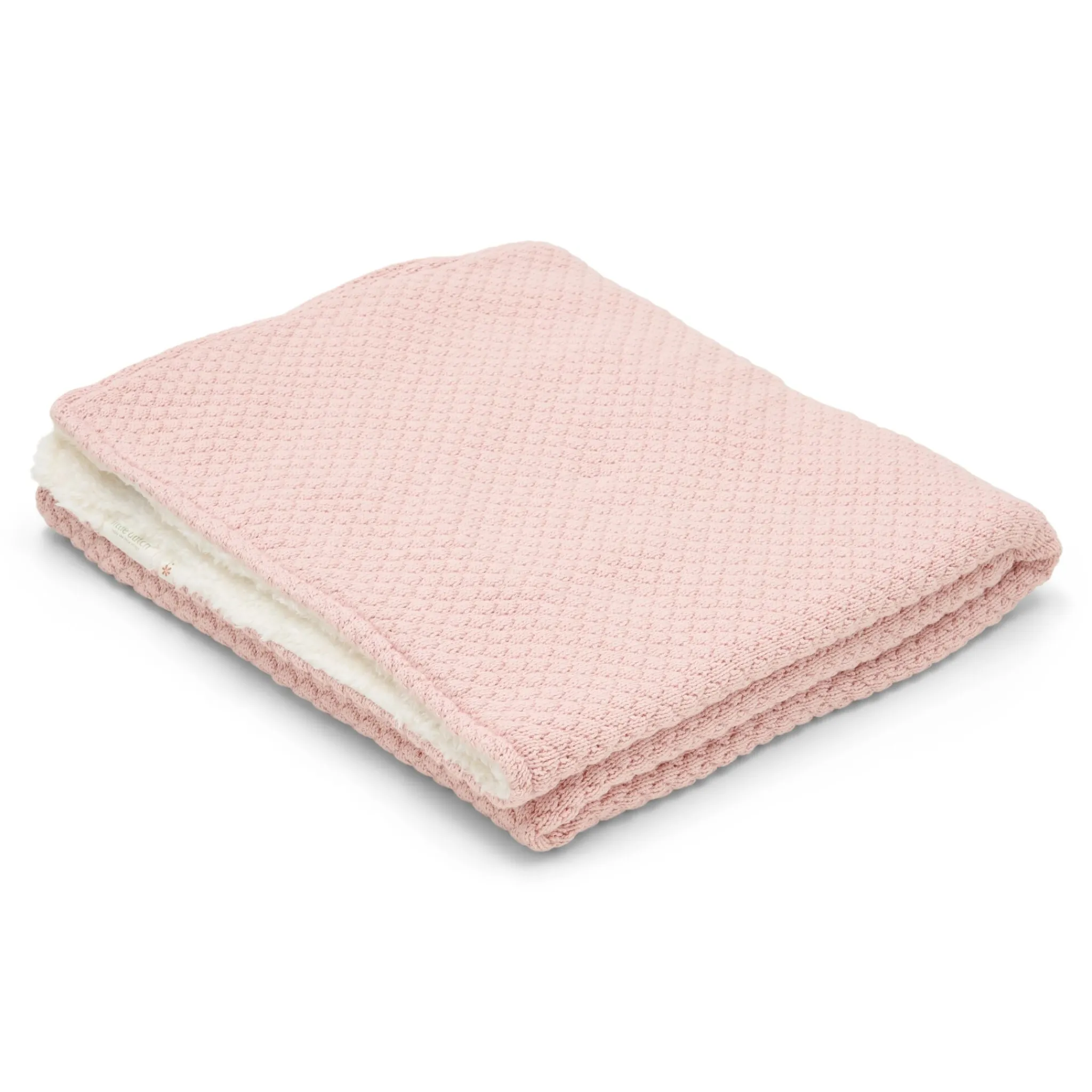 Little Dutch Knitted cradle blanket - Pink - Essentials Online