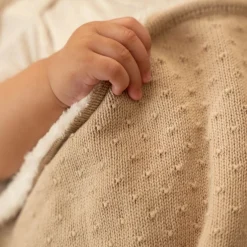 Little Dutch Knitted crib blanket - Fleece - Beige - Essentials Clearance