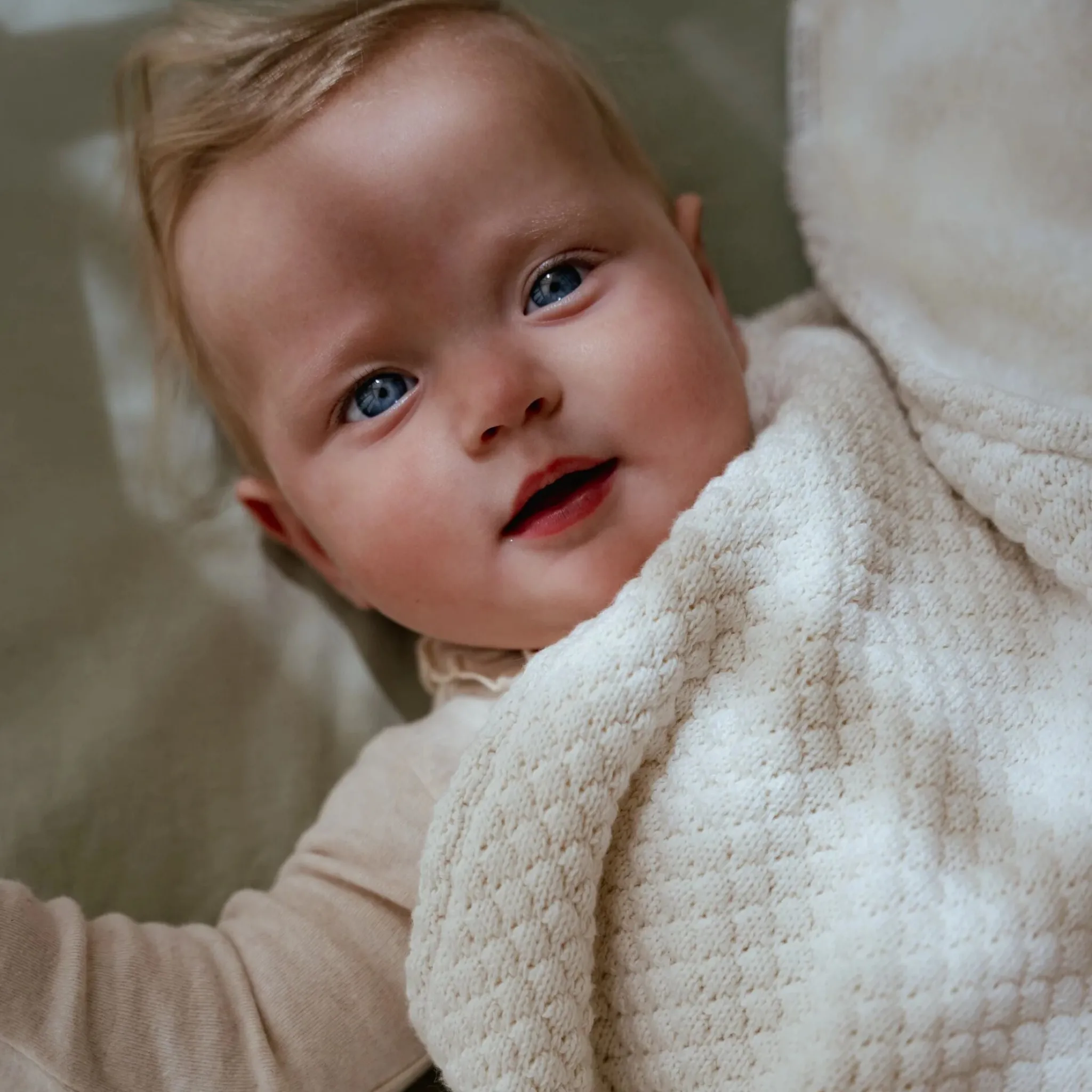 Little Dutch Knitted crib blanket - Fleece - White - Essentials Outlet