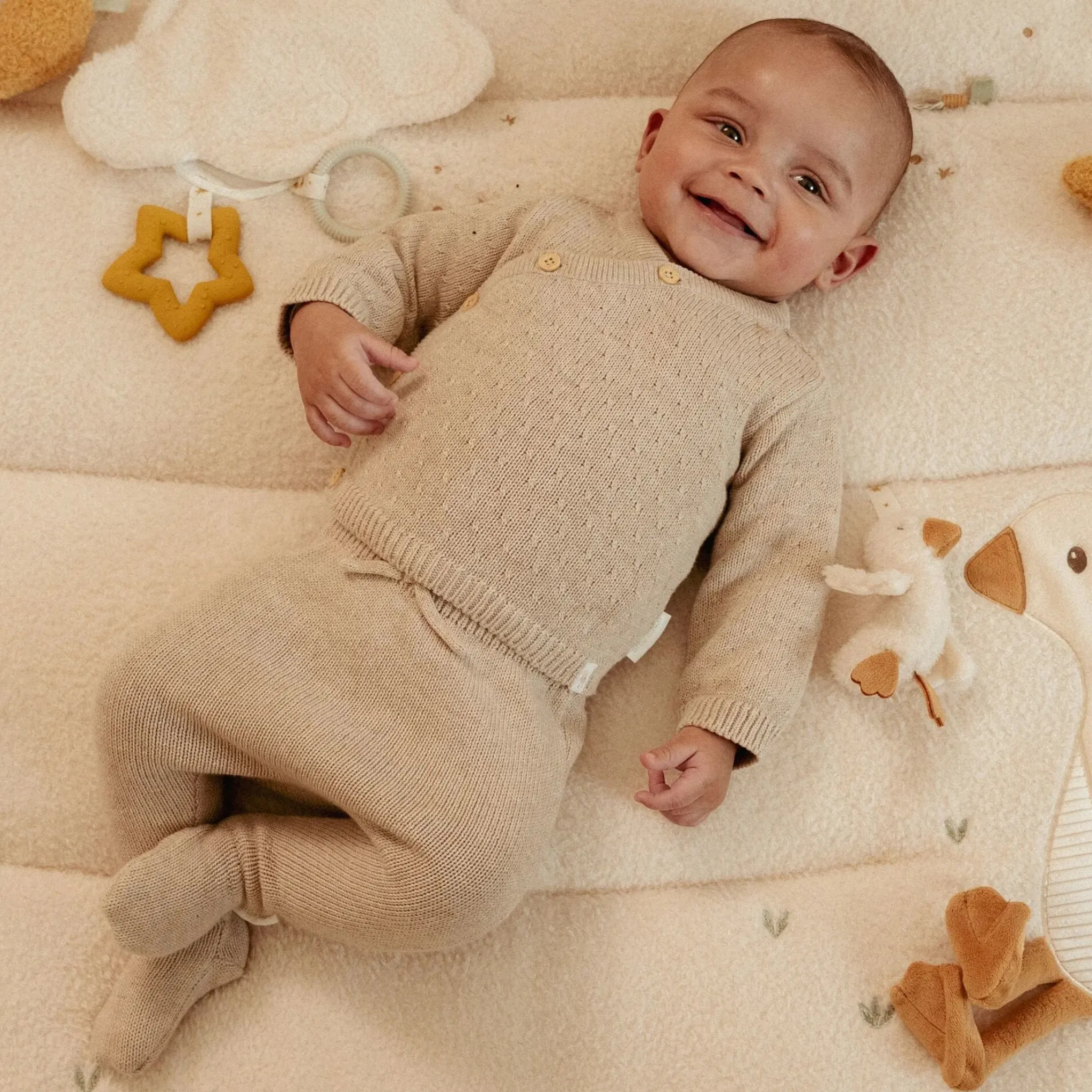 Little Dutch Knitted pants - Beige - Newborn Naturals Sale