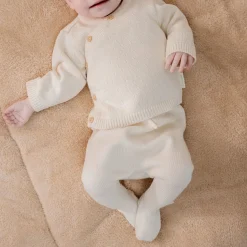 Little Dutch Knitted pants - White - Newborn Naturals Sale