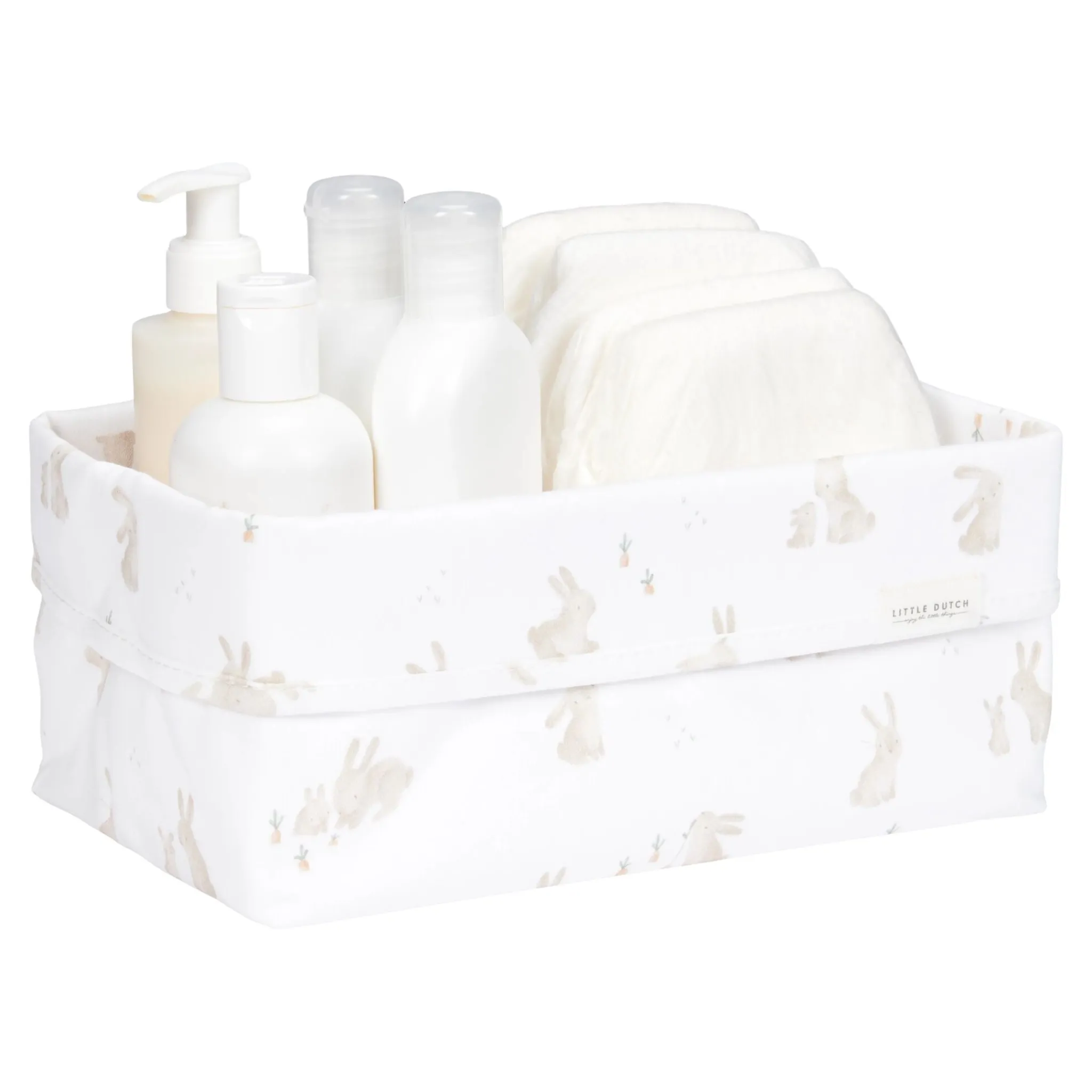 Little Dutch Large storage basket - White - Newborn Naturals - Baby Bunny Best