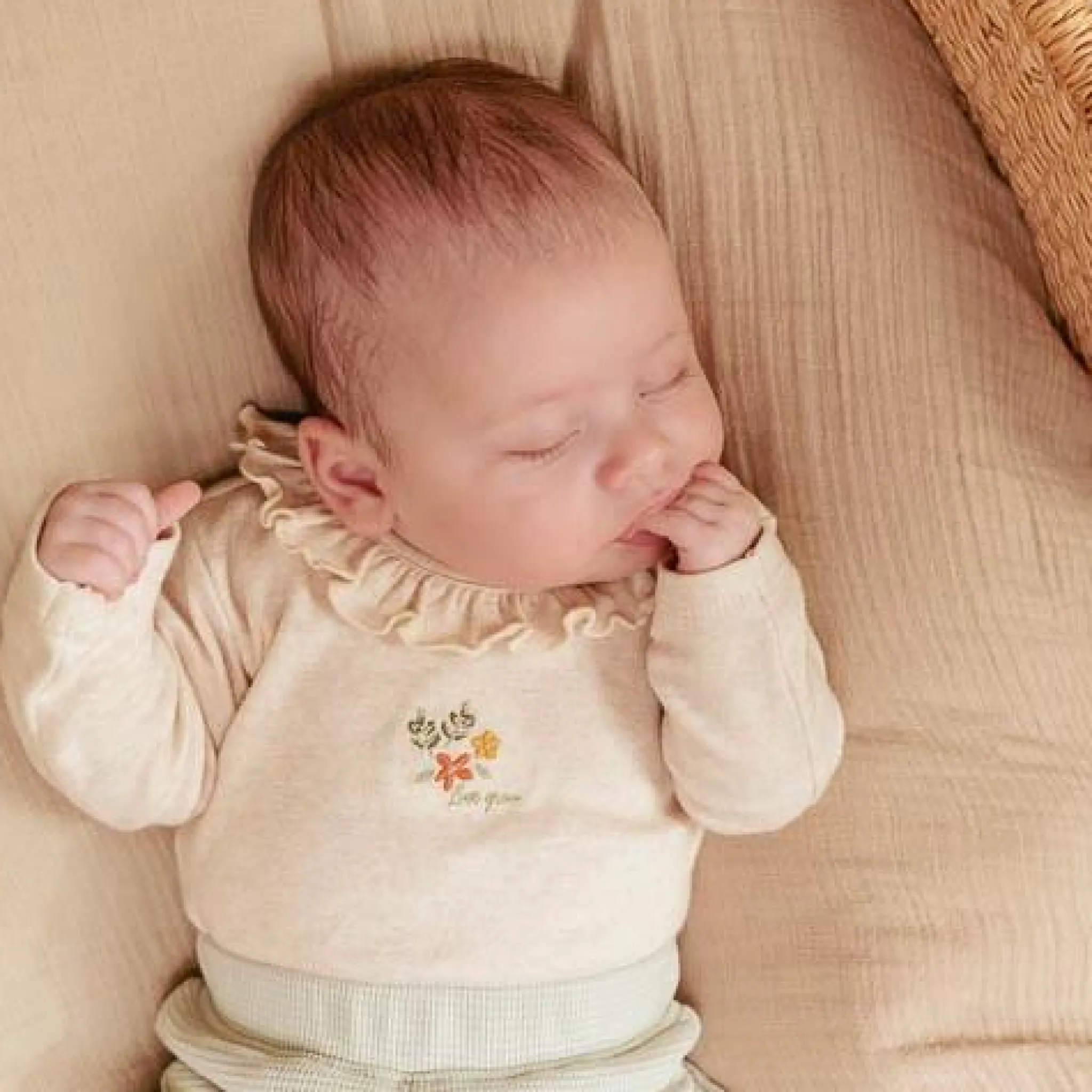 Little Dutch Long sleeve romper - Sand - Little Farm - Print