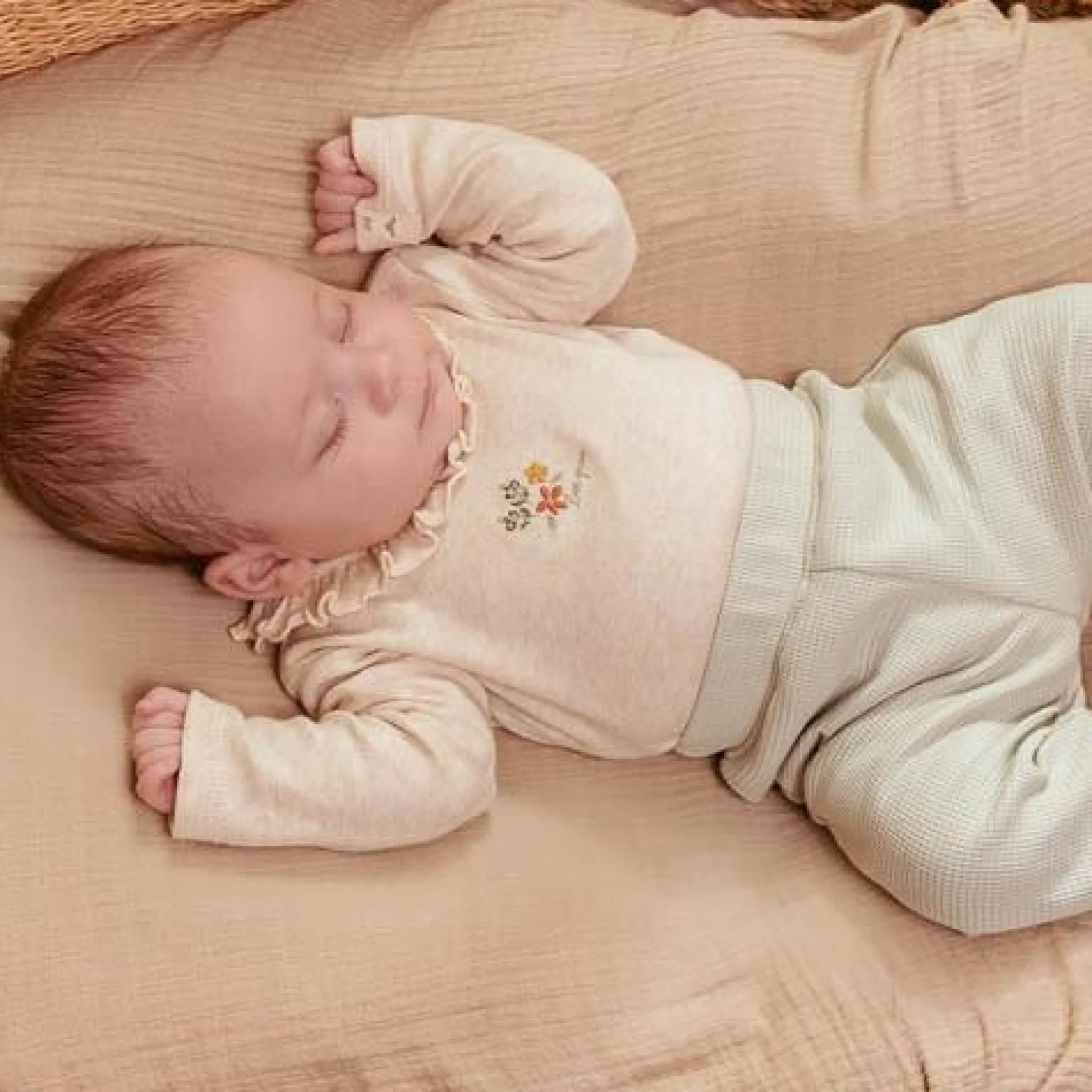 Little Dutch Long sleeve romper - Sand - Little Farm - Print