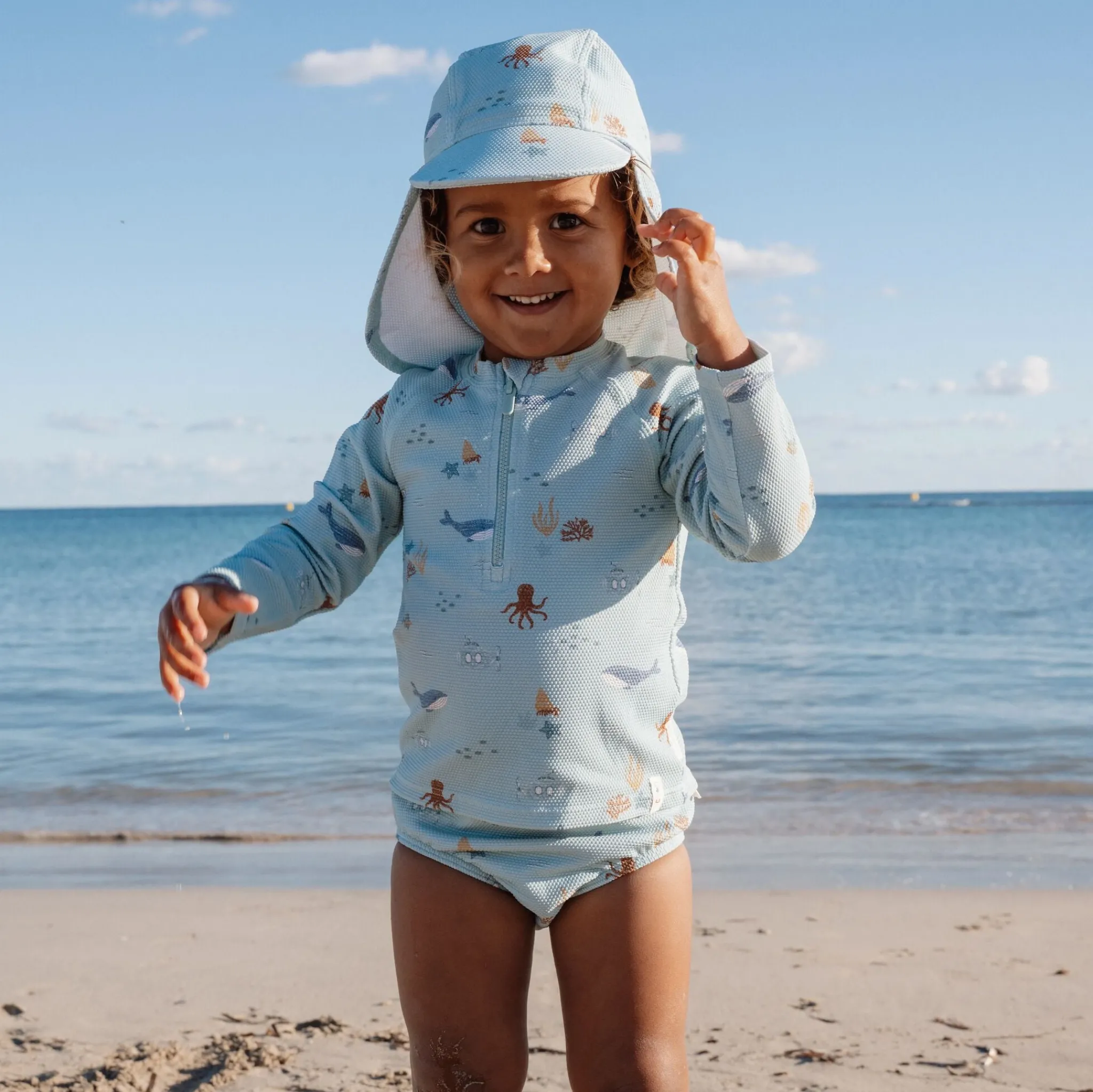 Little Dutch Long sleeve swim shirt - UPF 40 - Green - Ocean Friends Outlet