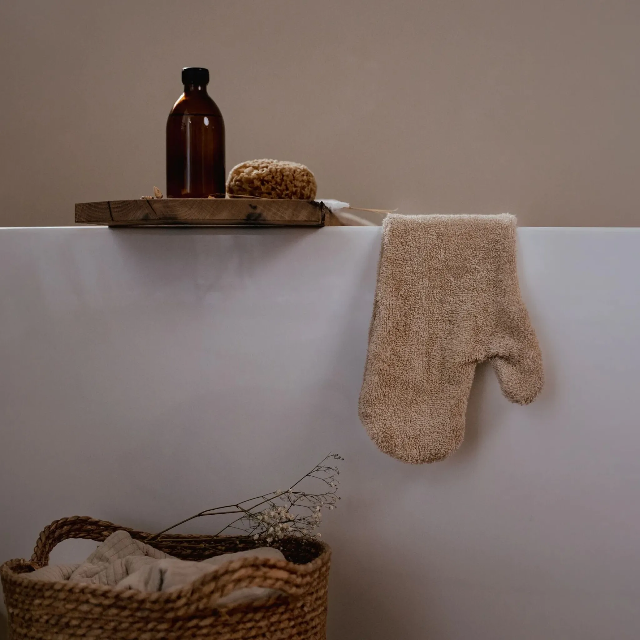 Little Dutch Long washcloth - Beige - Newborn Naturals - Little Goose Sale