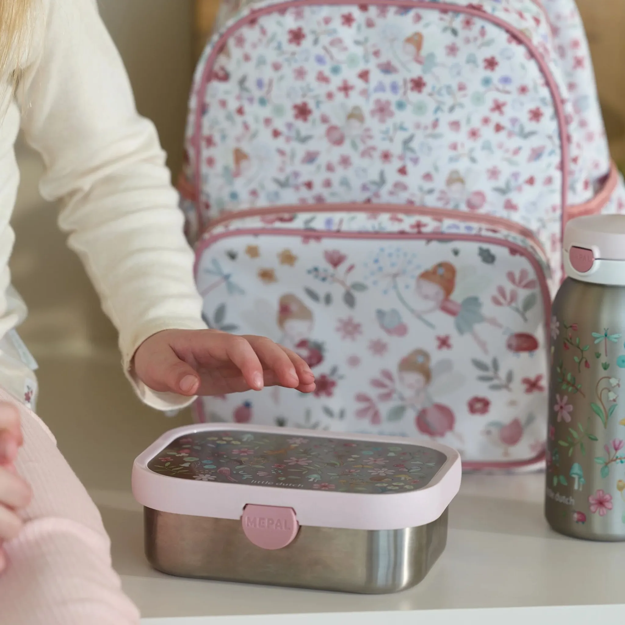 Little Dutch Mepal stainless steel lunch box with compartments - Blue Outlet