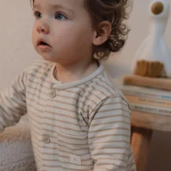 Little Dutch One -piece pajamas - sand - striped Sale
