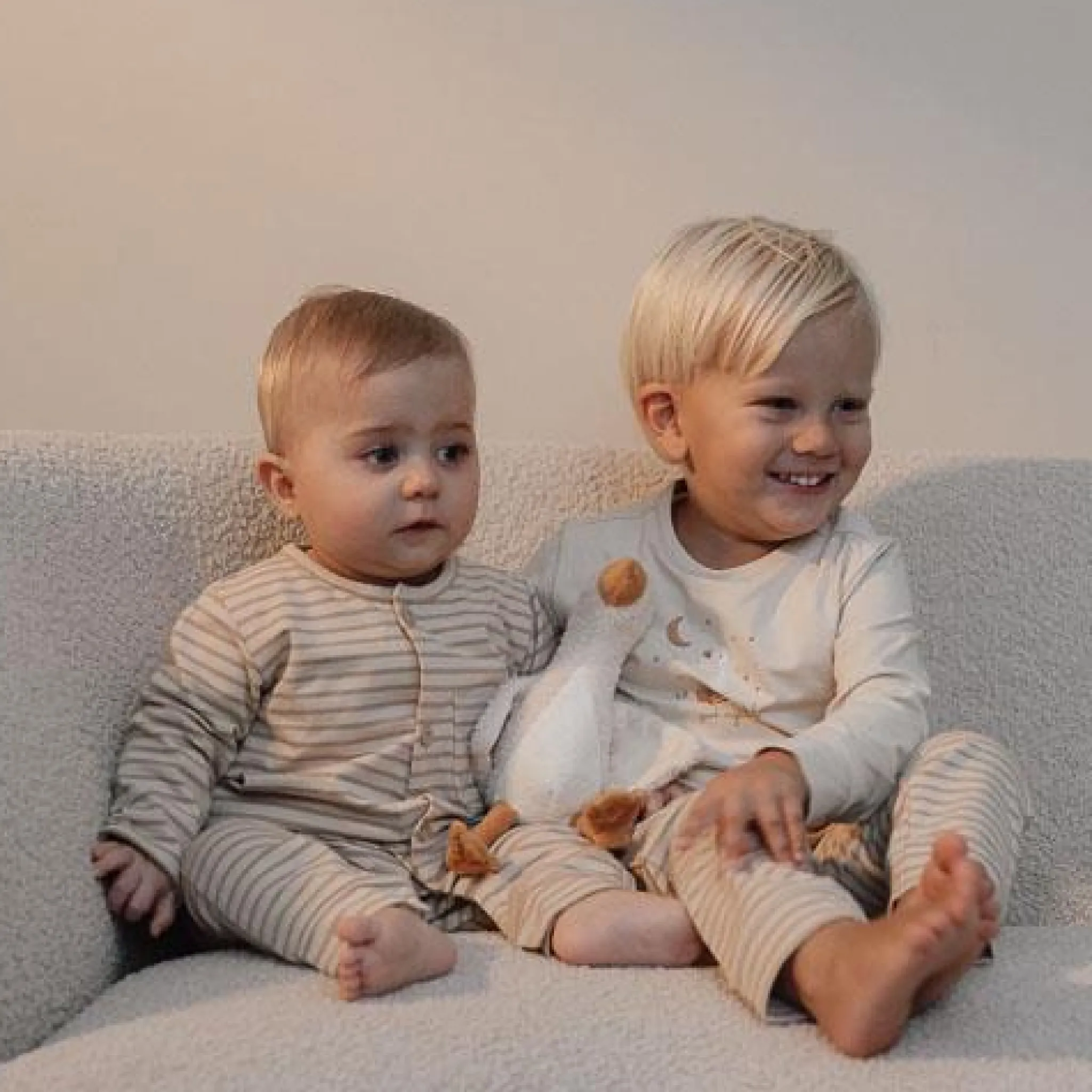 Little Dutch One -piece pajamas - sand - striped Sale