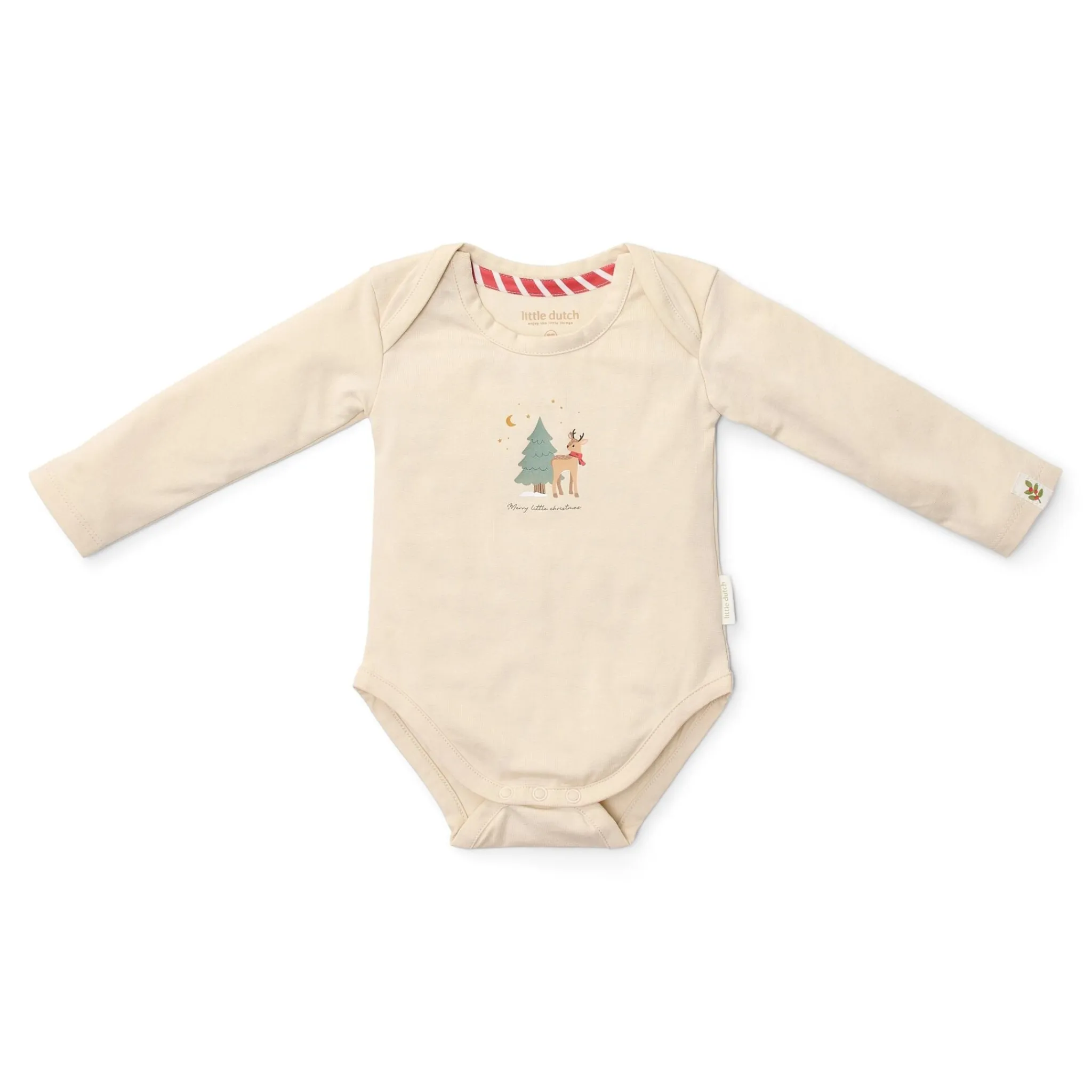 Little Dutch 2-pack Christmas romper long sleeve – Beige