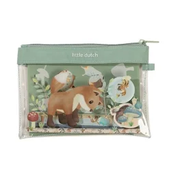 Little Dutch Pencil case with contents - Blue - Forest Friends New