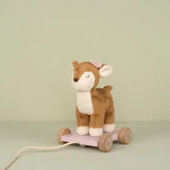 Little Dutch Pull Animal Deer - Pink - Fairy Garden Hot