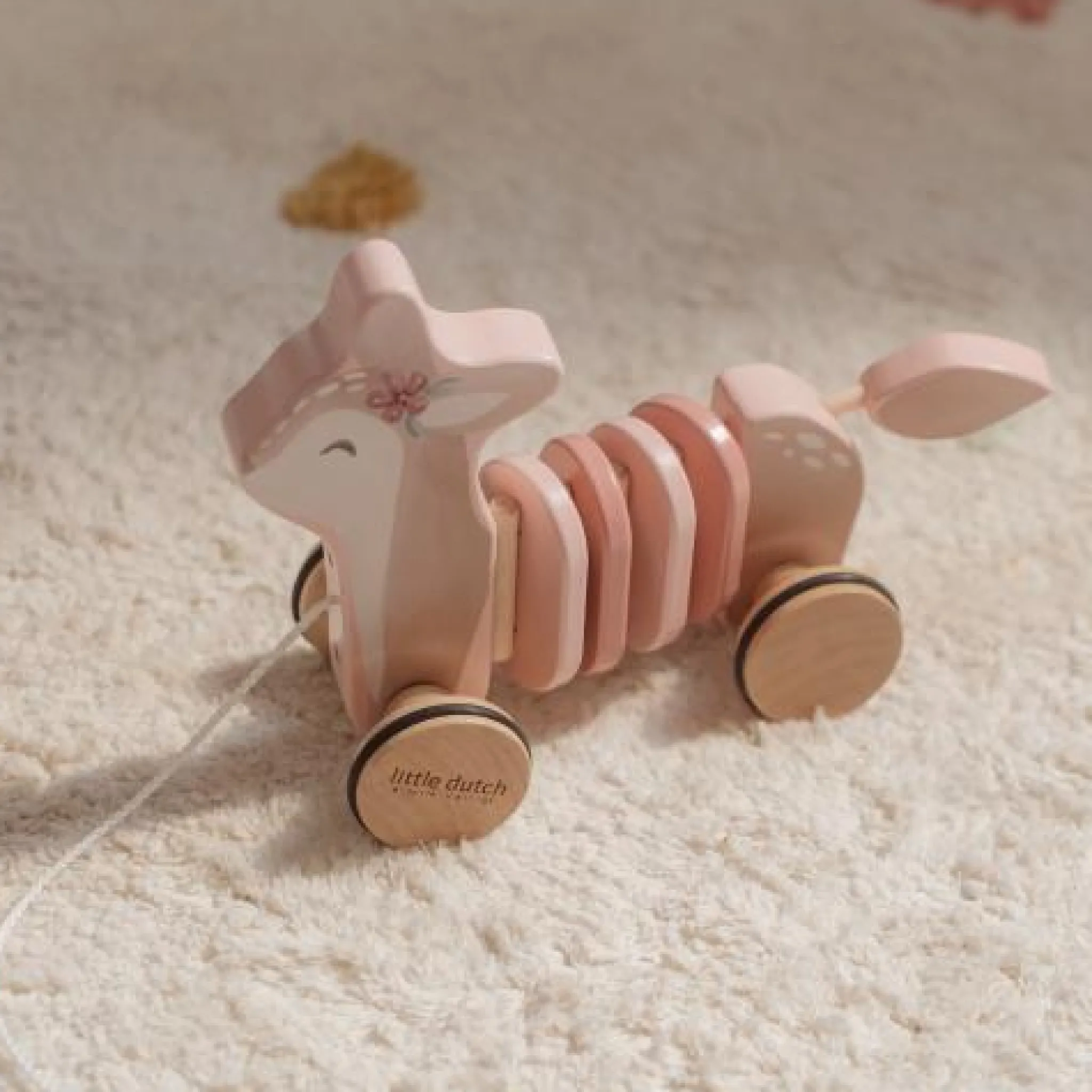 Little Dutch Pull Animal Deer - Pink - Fairy Garden Online