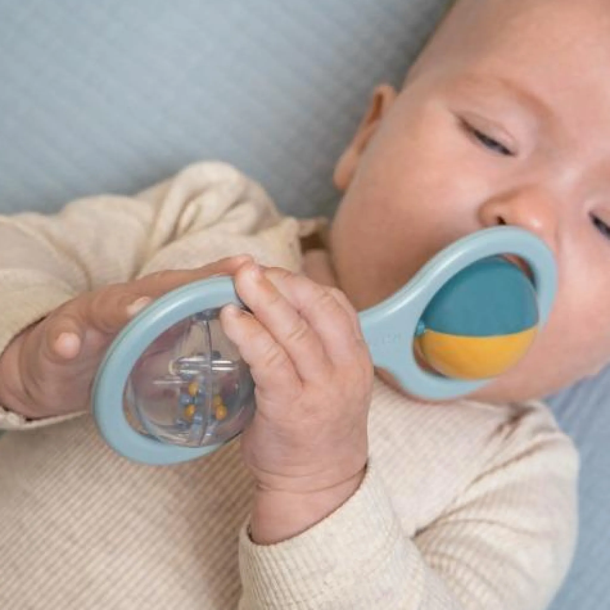 Little Dutch Rattle with balls - Blue - Essentials New