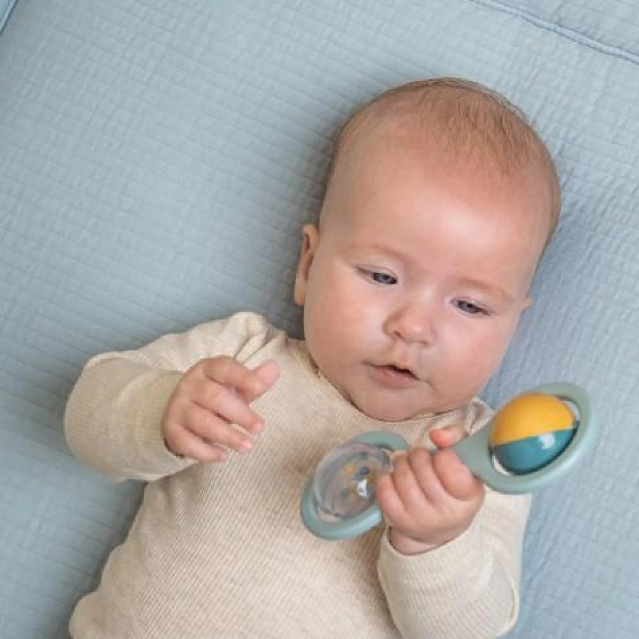 Little Dutch Rattle with balls - Blue - Essentials New