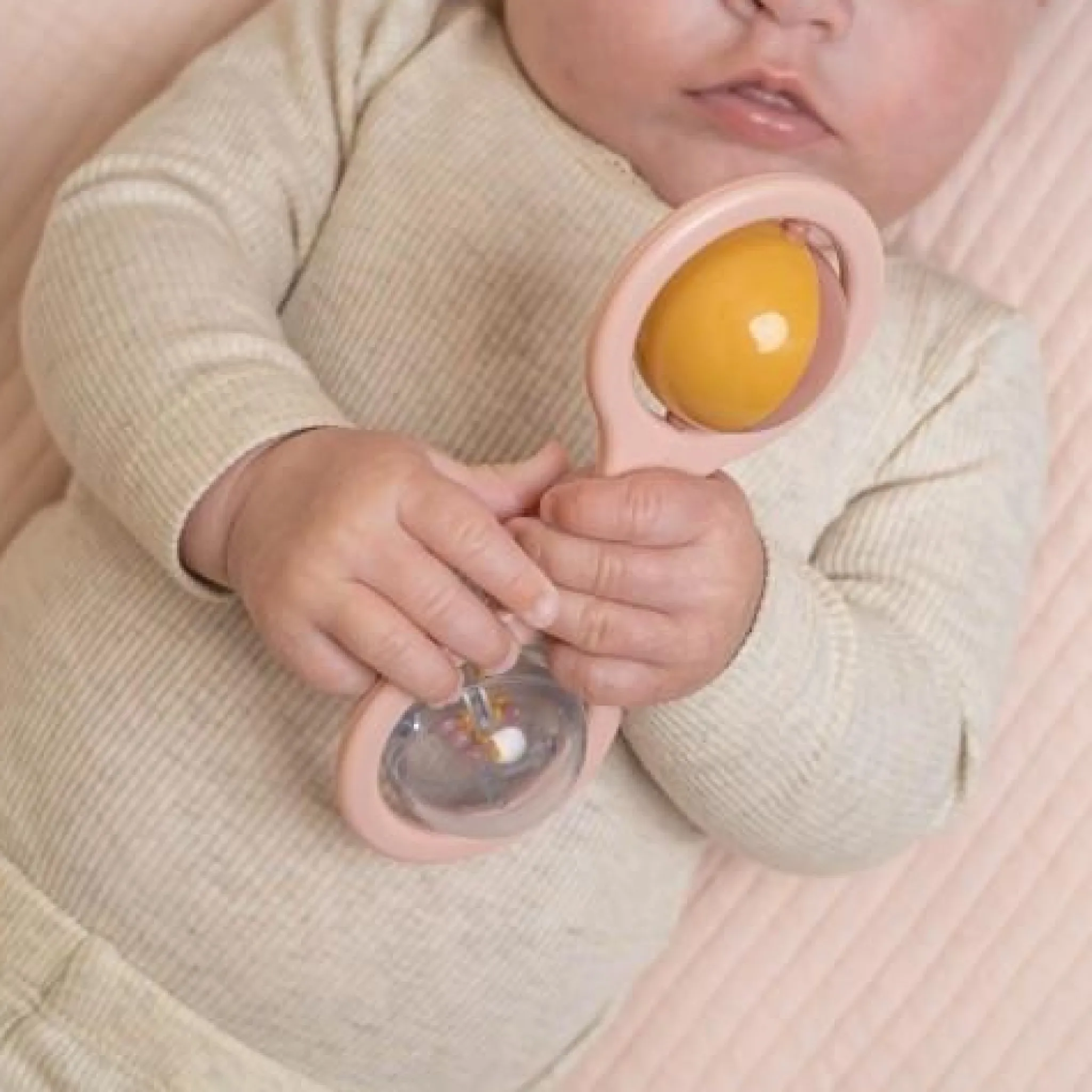 Little Dutch Rattle with balls - Pink - Essentials New